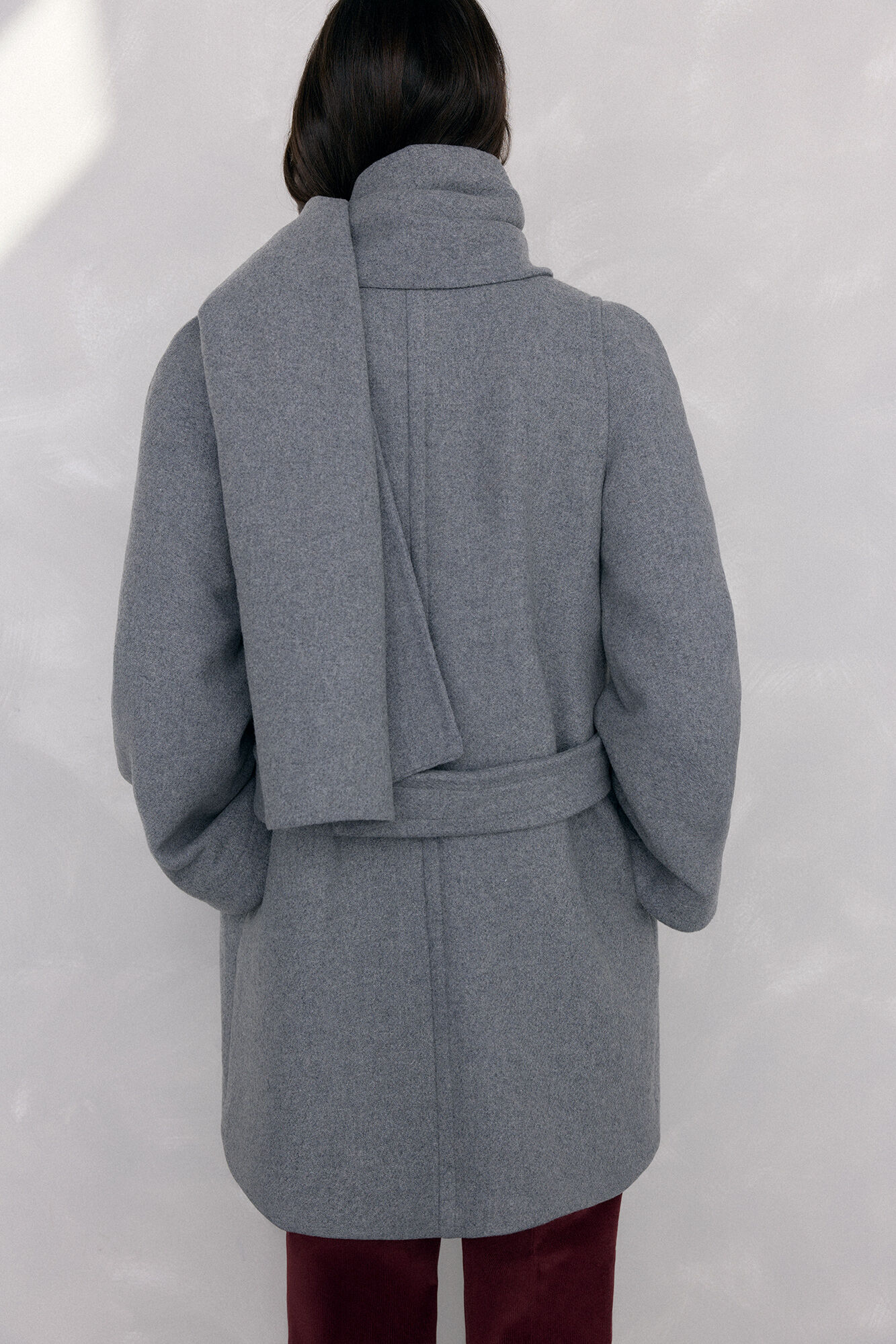 Pedro del Hierro Coat with scarf Grey