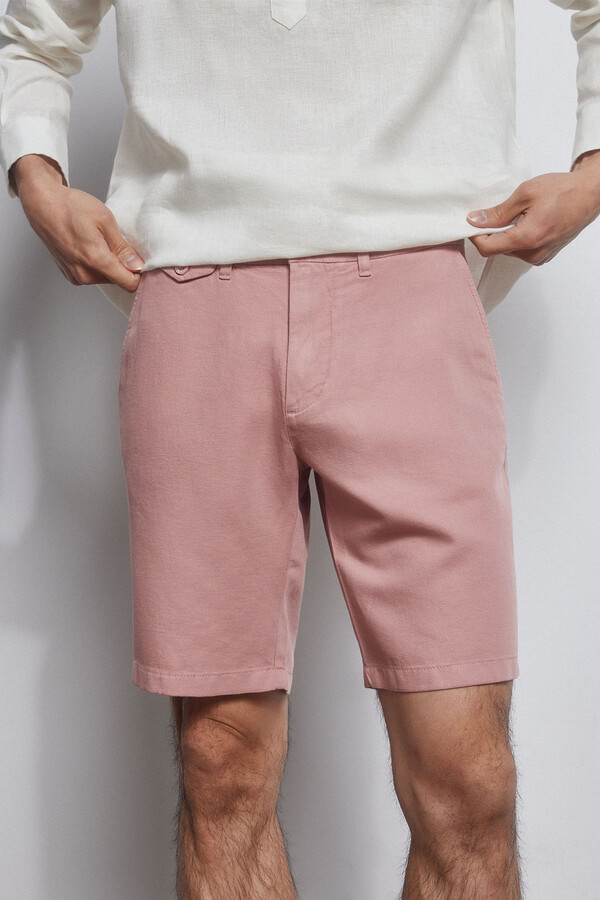 Pedro del Hierro Premium Flex chino-style Bermuda shorts  Pink
