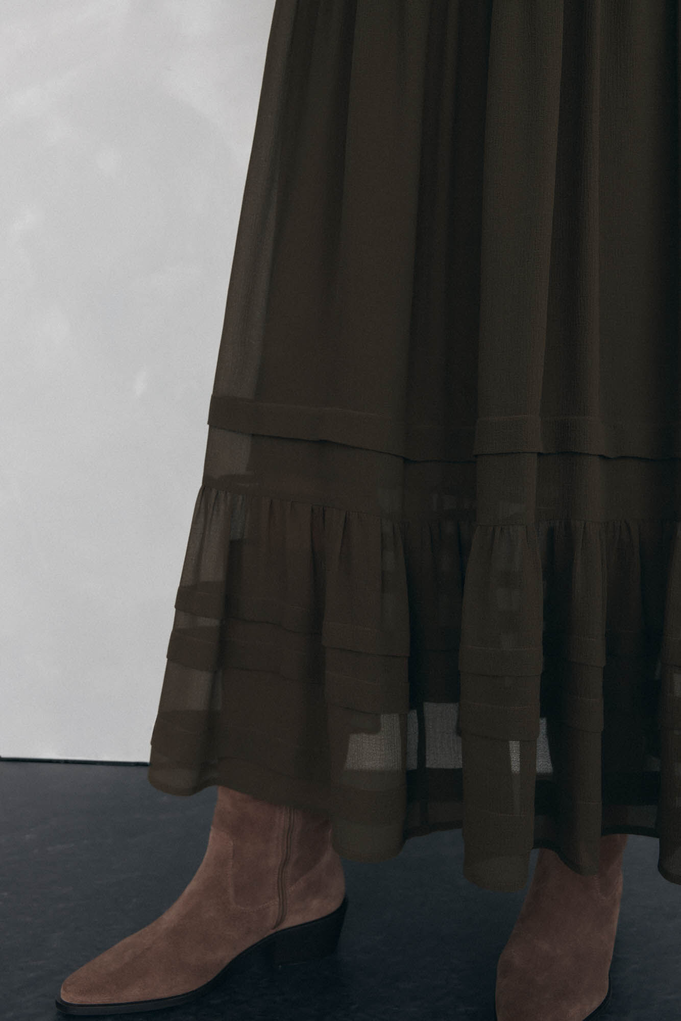 Pedro del Hierro Long dress with drawstring detail Green