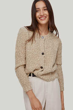 Pedro del Hierro Jersey-knit top with back opening Beige