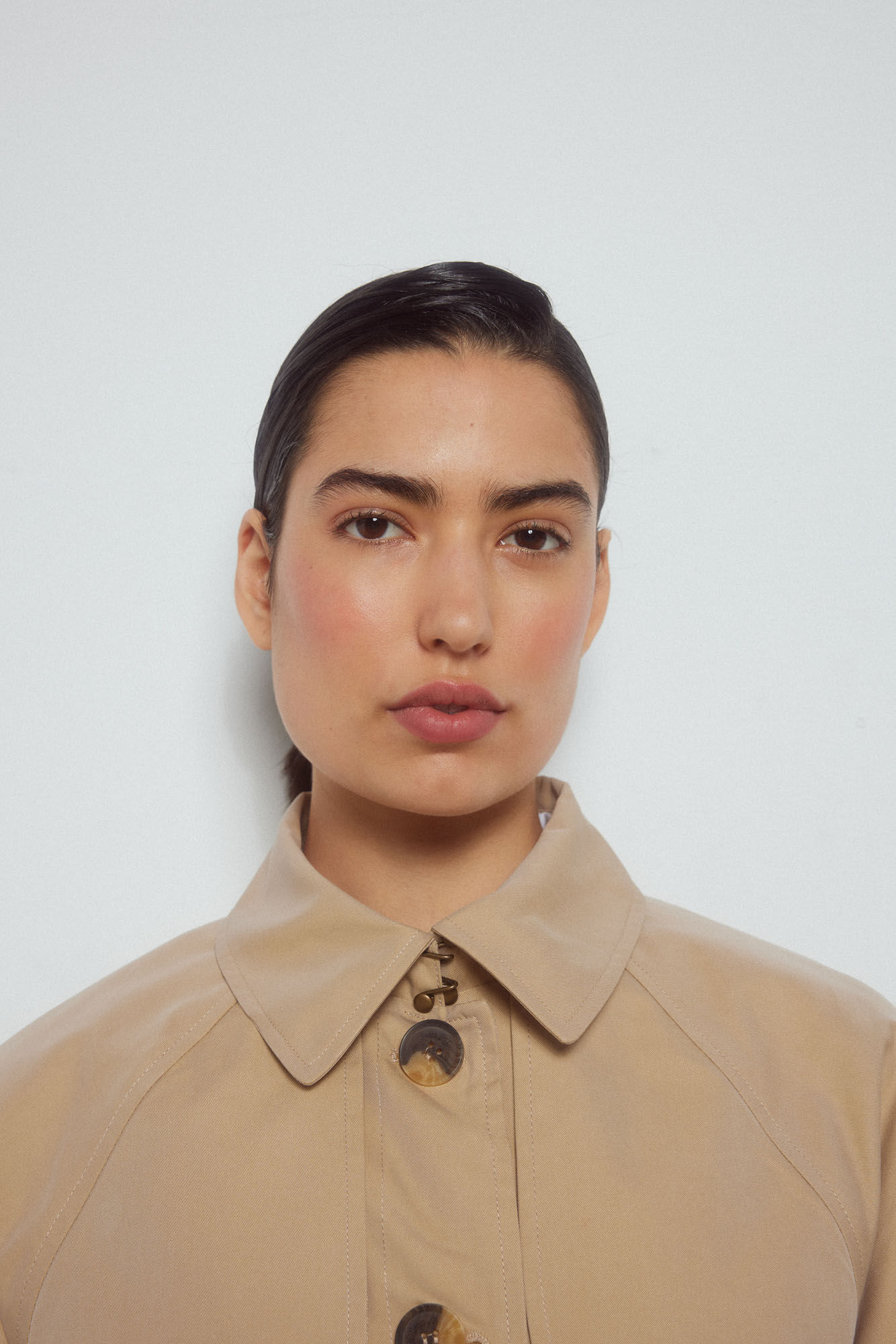 Pedro del Hierro Gabardina corta algod&oacute;n Beige