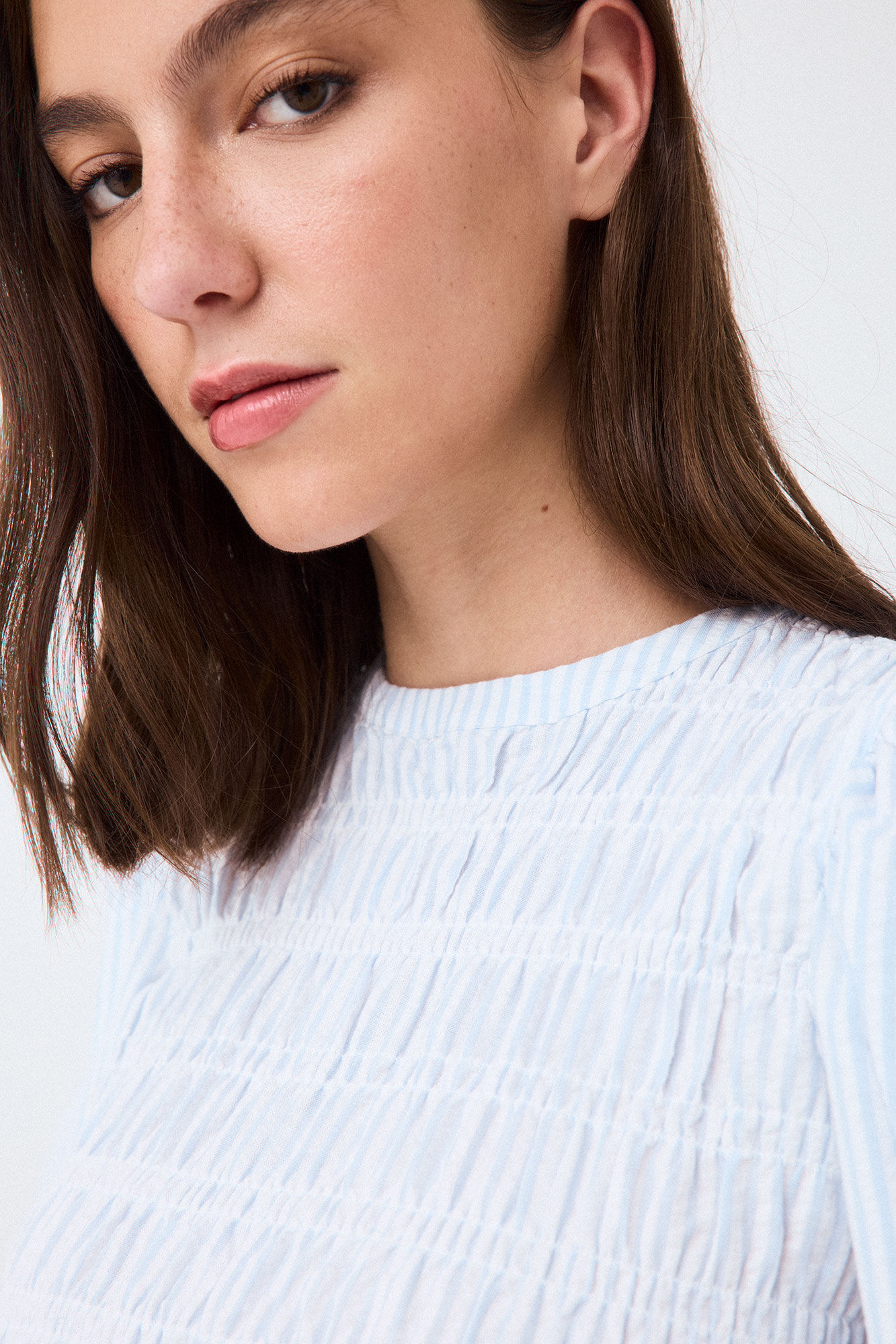 Pedro del Hierro Striped elasticated blouse Blue