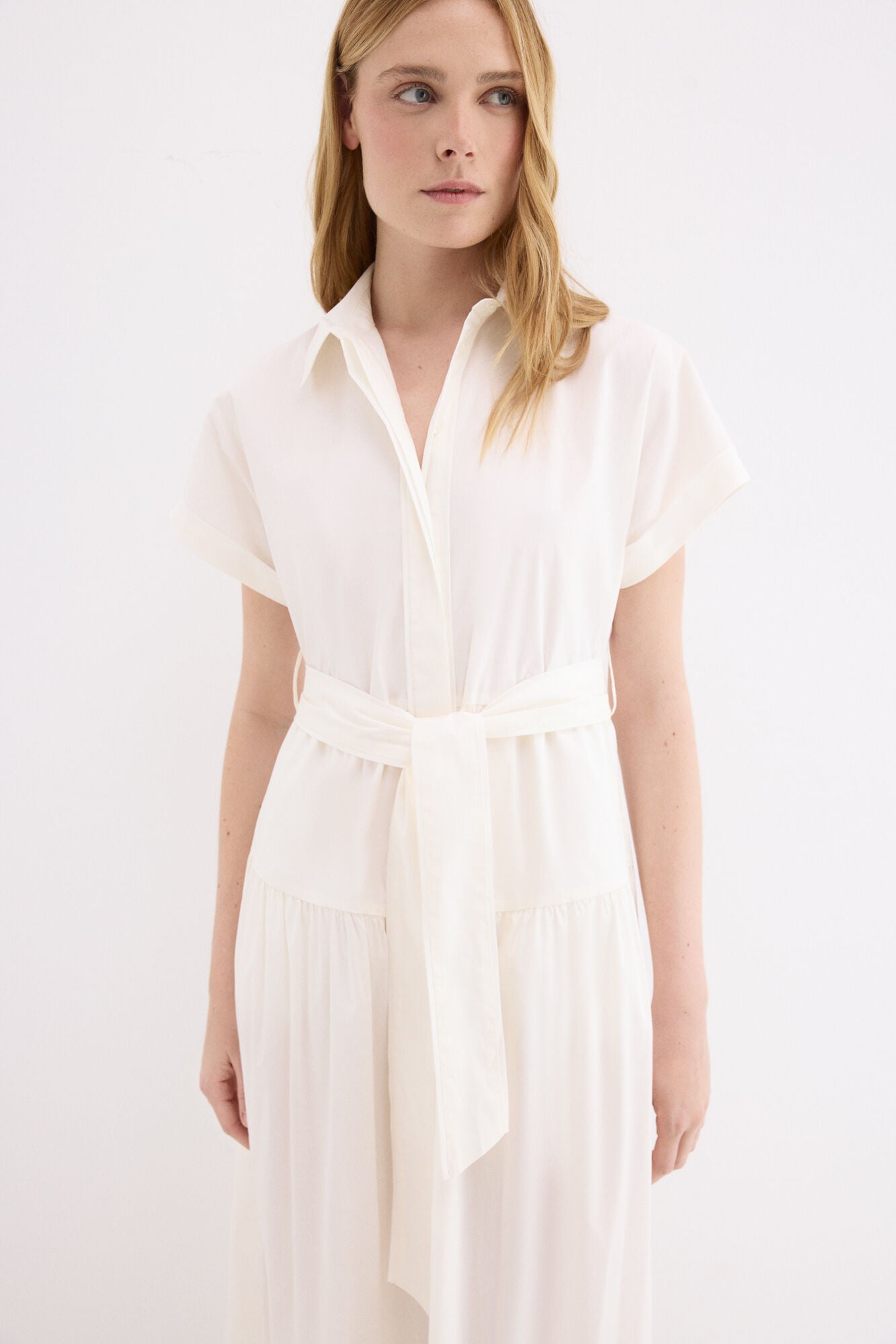 Pedro del Hierro Poplin shirt dress Ecru