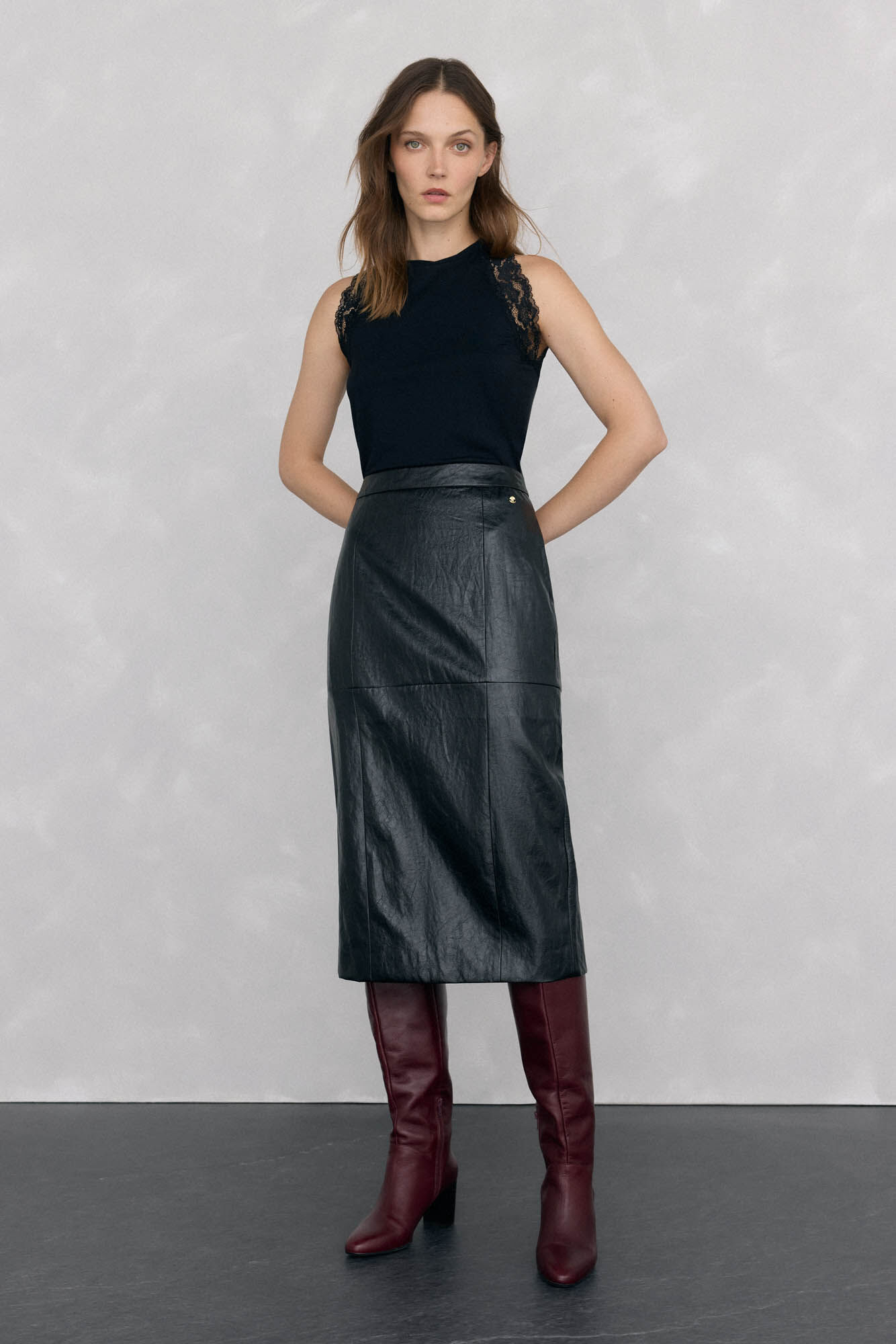 Pedro del Hierro T-shirt de al&ccedil;as com renda