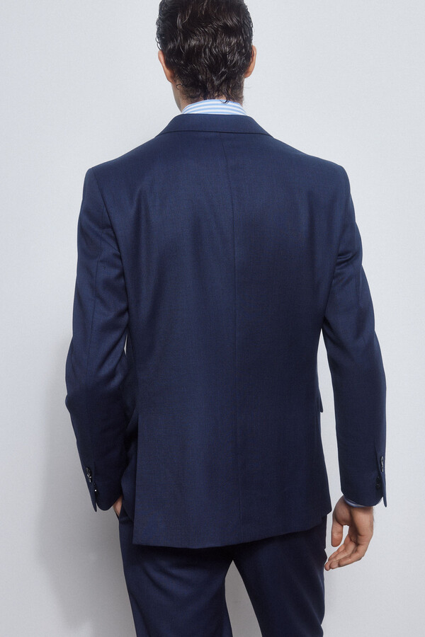 Pedro del Hierro Birdseye slim fit bi-stretch blazer Blue
