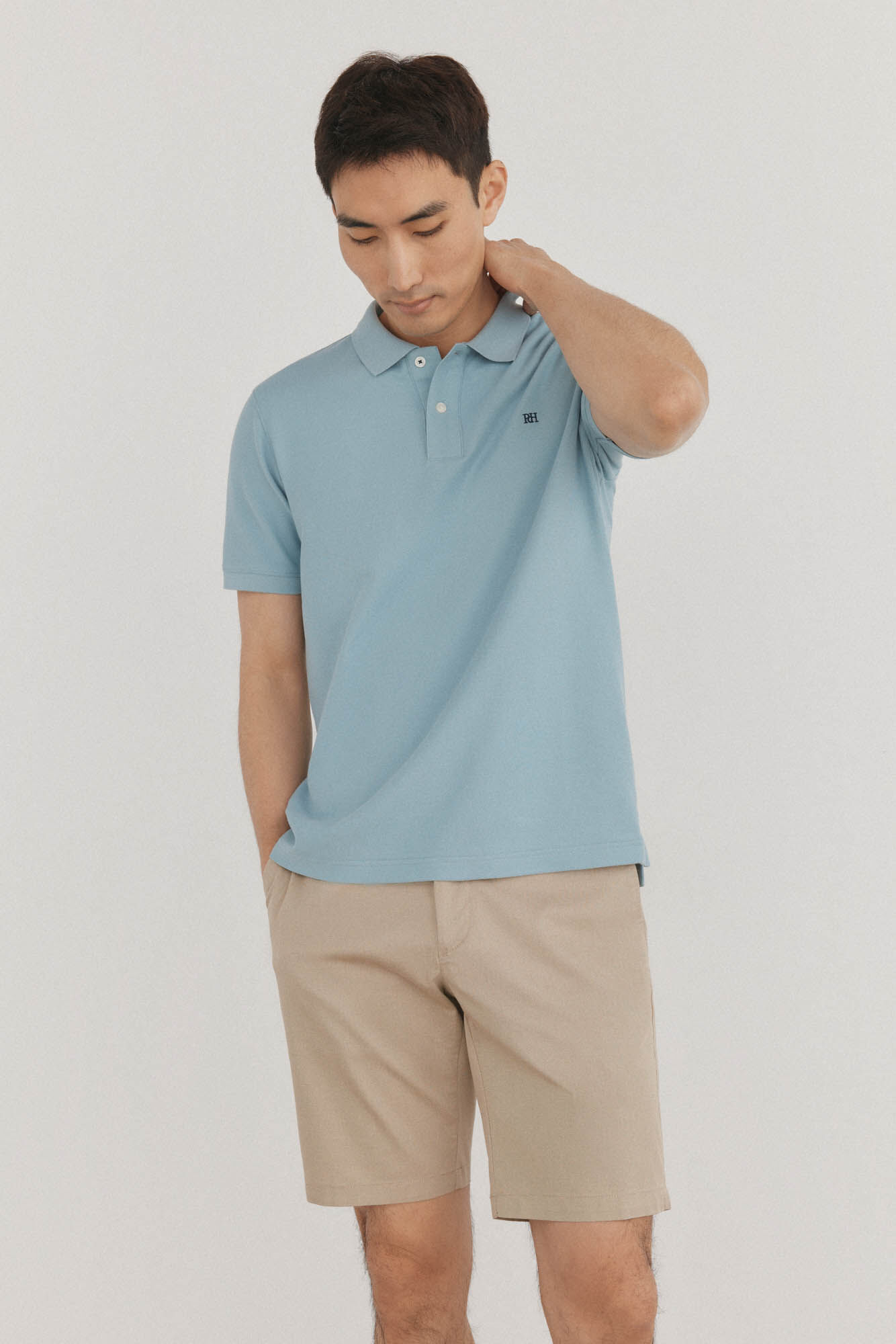 Pedro del Hierro Basic regular piqu&eacute; polo shirt Blue