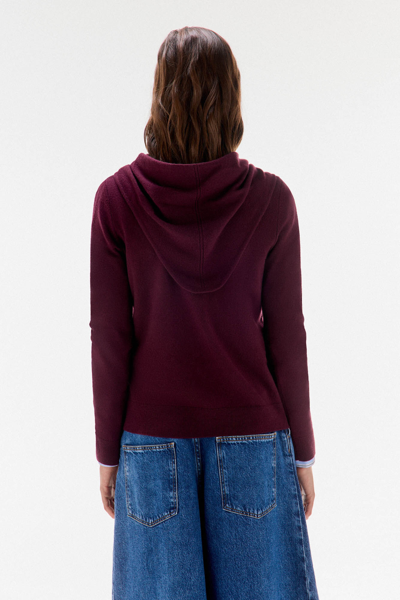 TFP by Tamara Falc&oacute; 100% wool sweater with scarf Burgundy