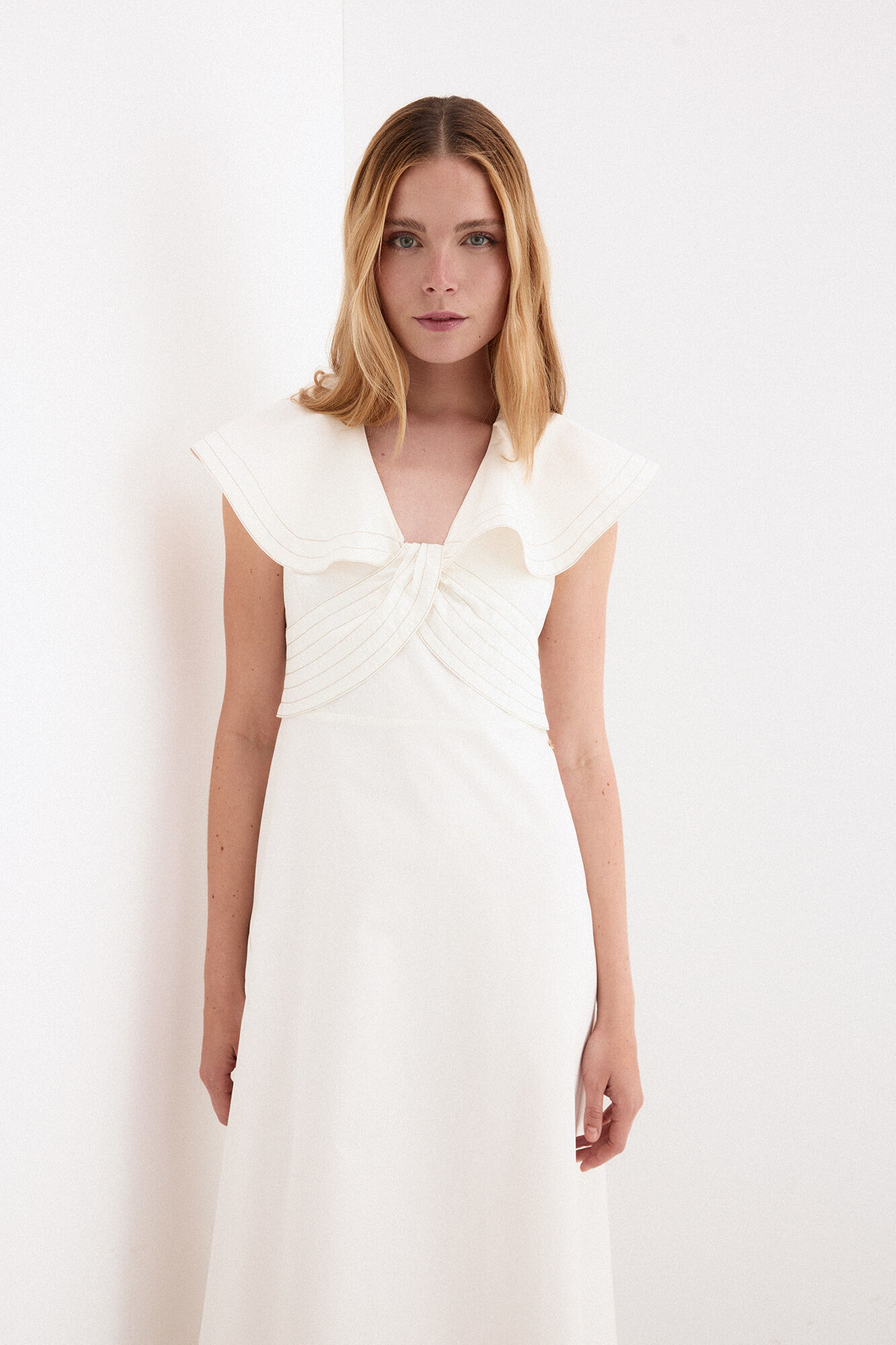 Pedro del Hierro Ruffle midi dress White