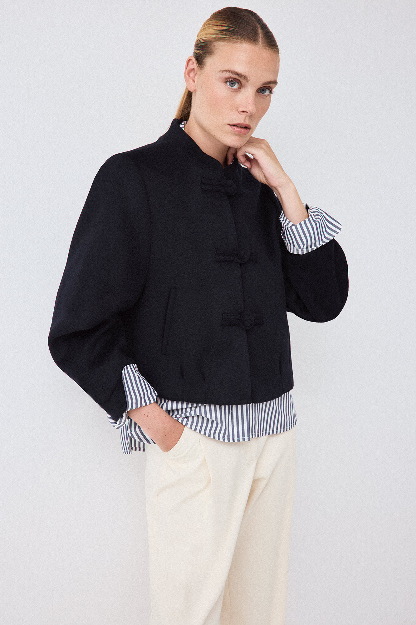 Pedro del Hierro Navy Asian jacket