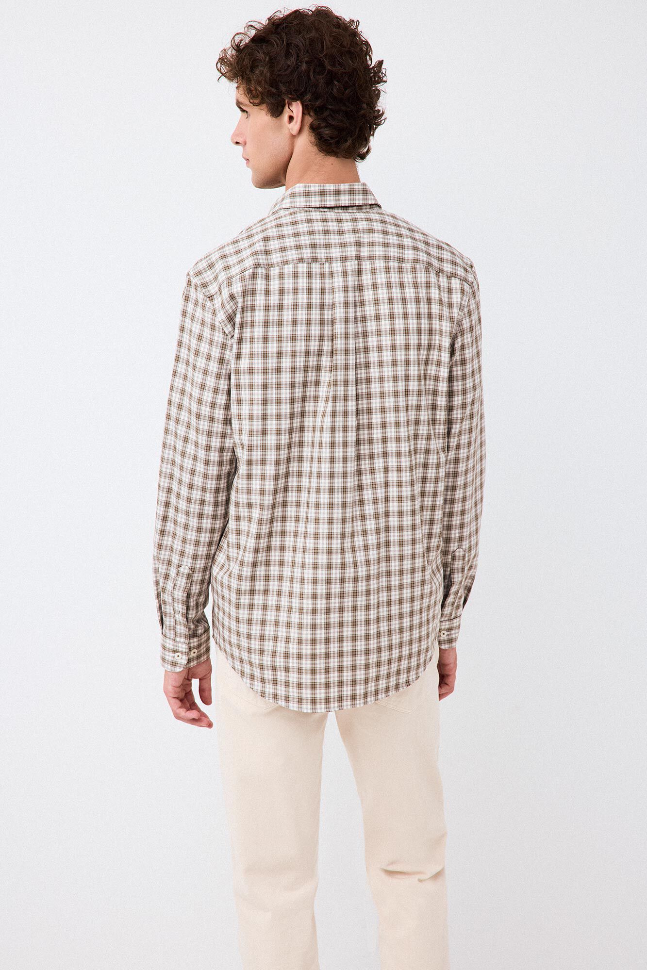 Pedro del Hierro Plaid twill shirt Grey