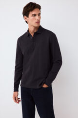 Pedro del Hierro Piqu&eacute; long sleeve polo shirt Grey