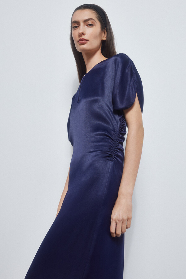 Pedro del Hierro Dress with ruched side Blue