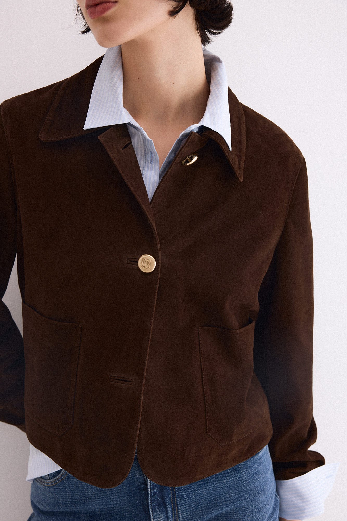 Pedro del Hierro Suede buttoned jacket