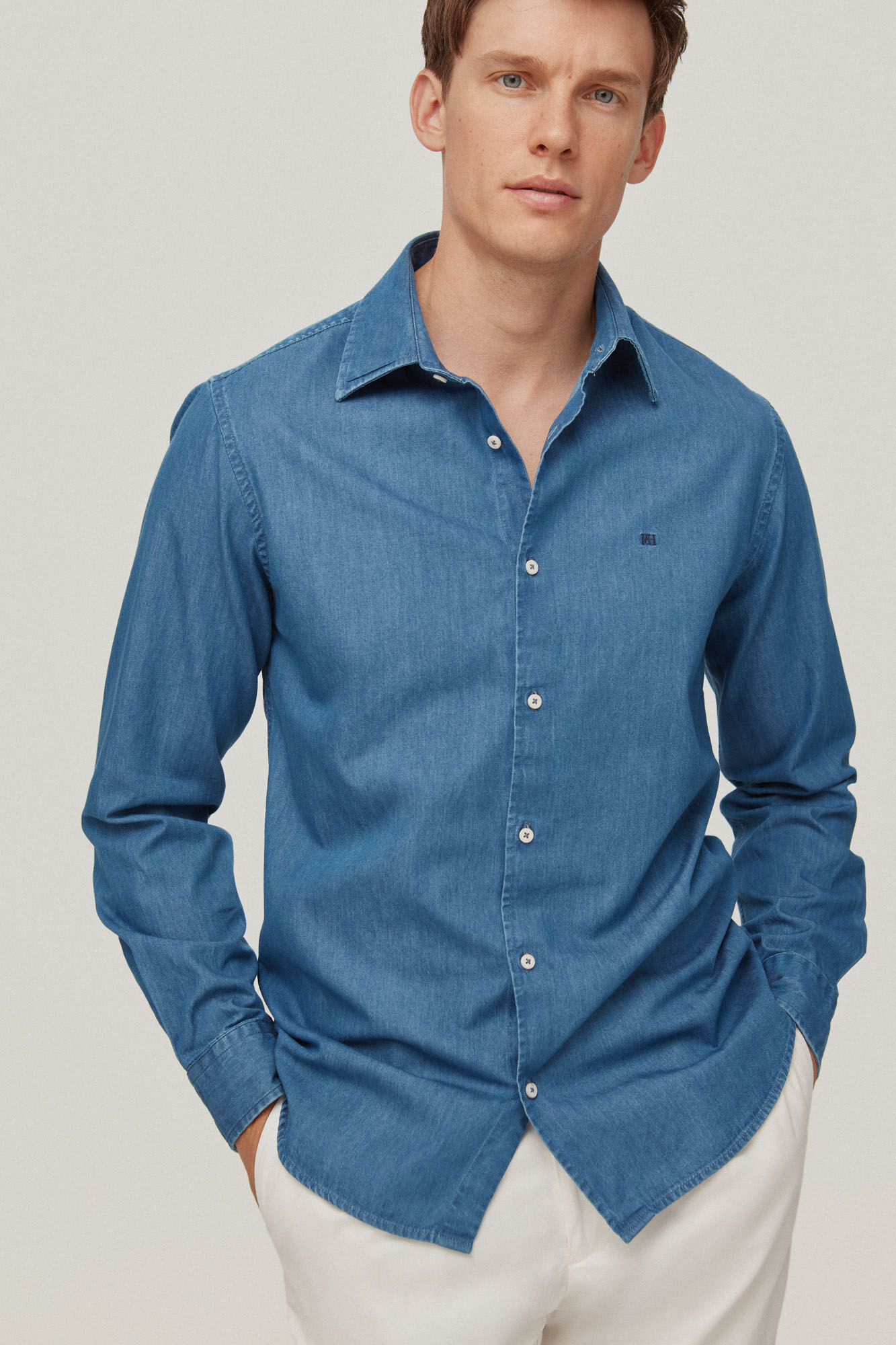 Pedro del Hierro Camisa denim Azul
