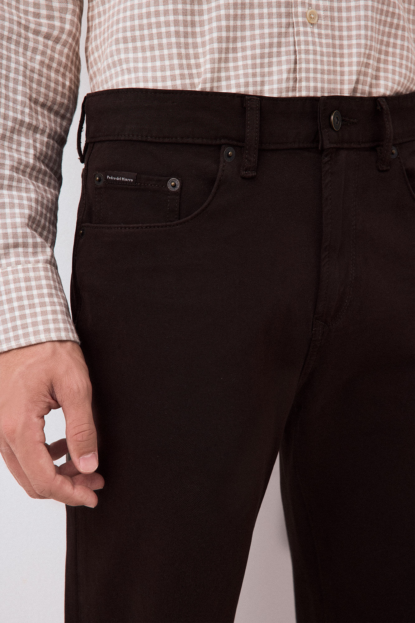 Pedro del Hierro Colour slim fit 5 pocket trousers Brown