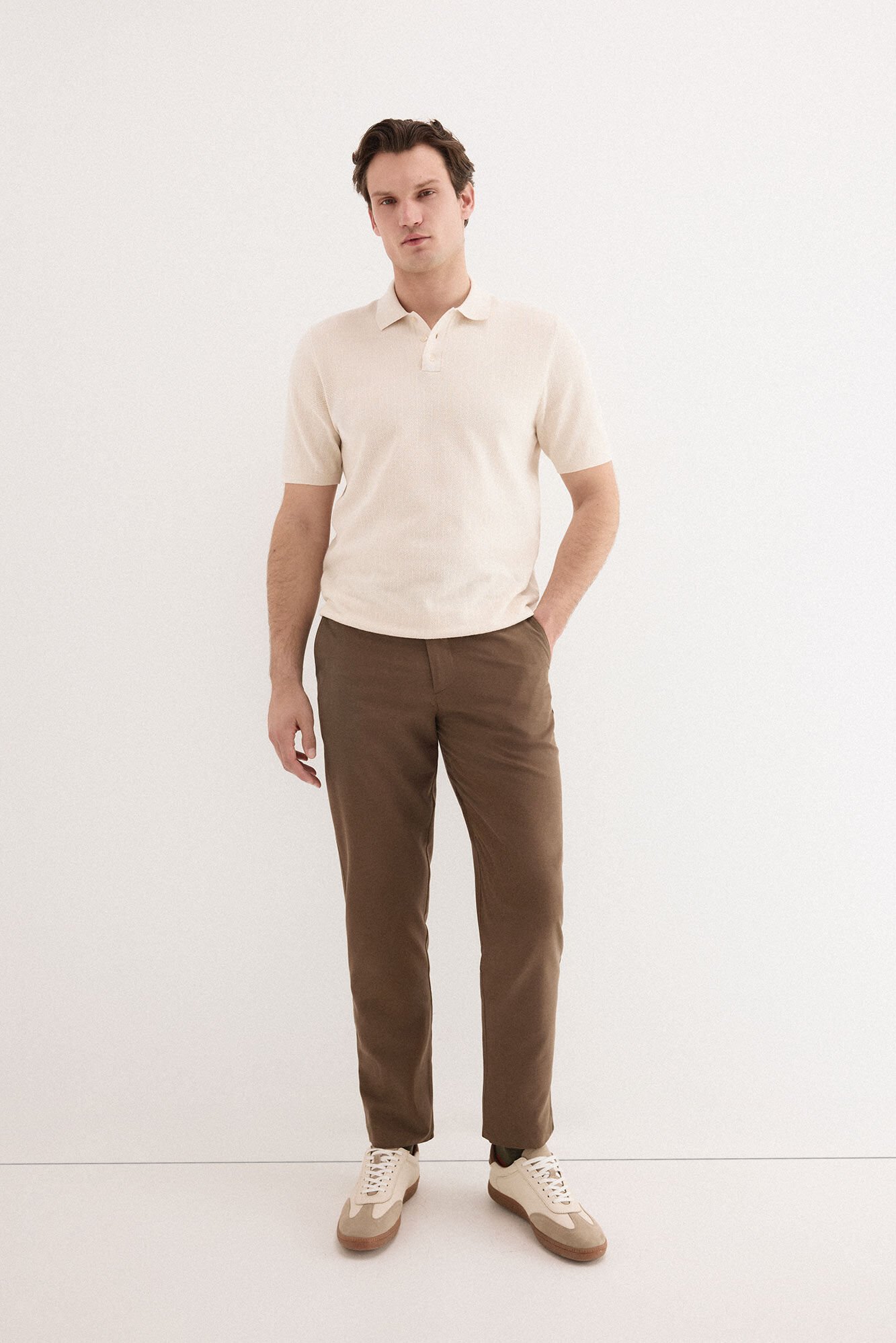 Pedro del Hierro Linen worker regular trousers