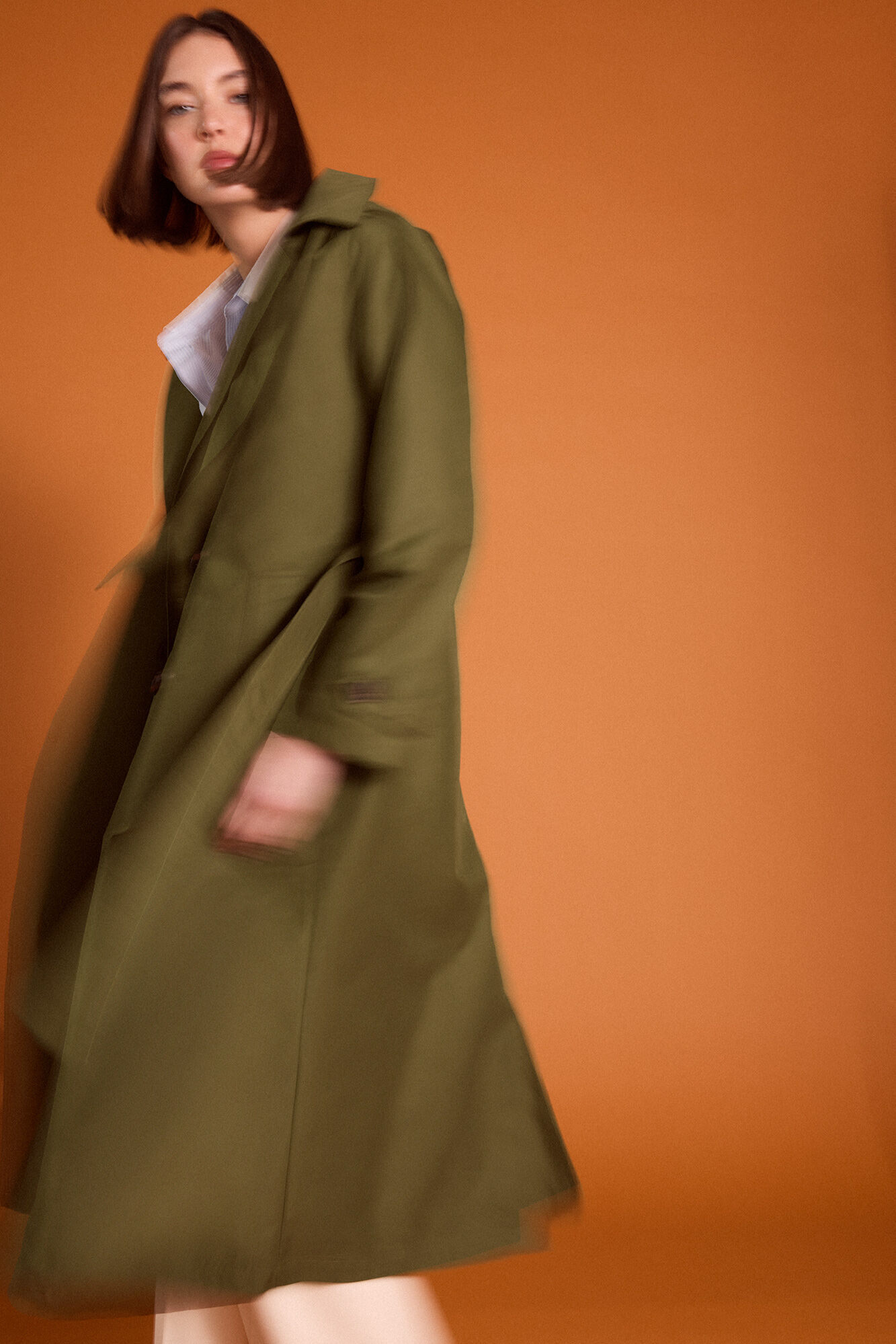 TFP by Tamara Falc&oacute; Long hooded trench coat Green
