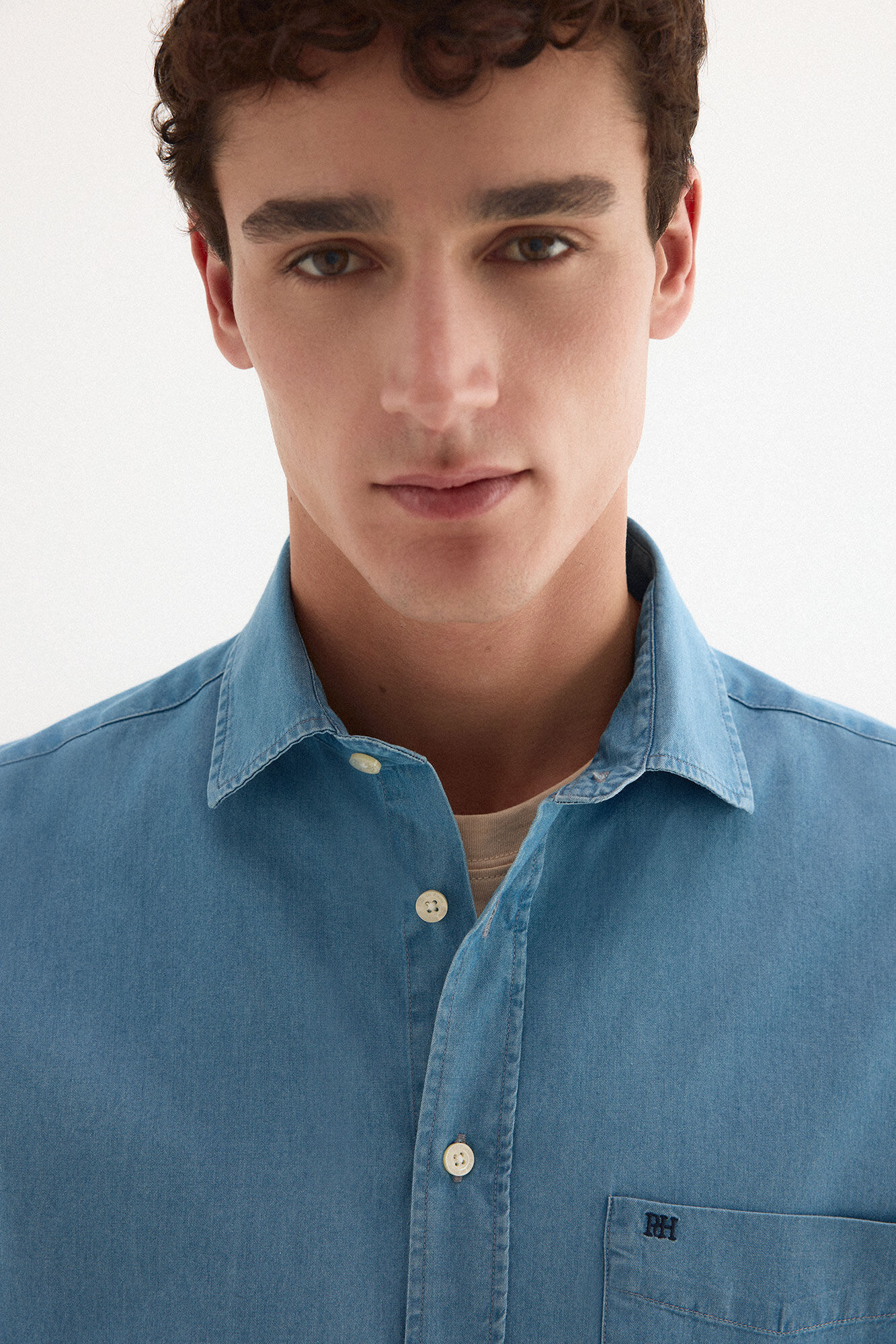 Pedro del Hierro Italian denim shirt Blue