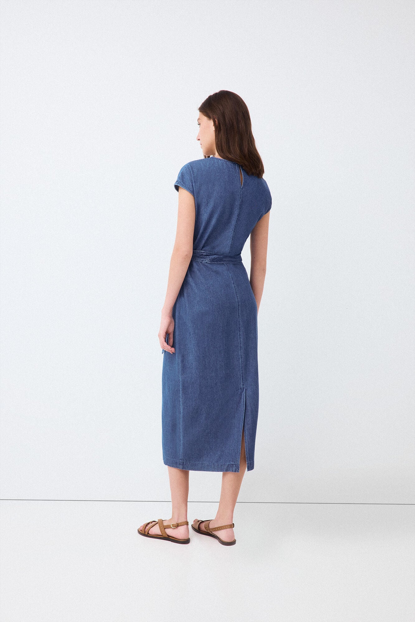 Pedro del Hierro Vestido nudo denim Azul