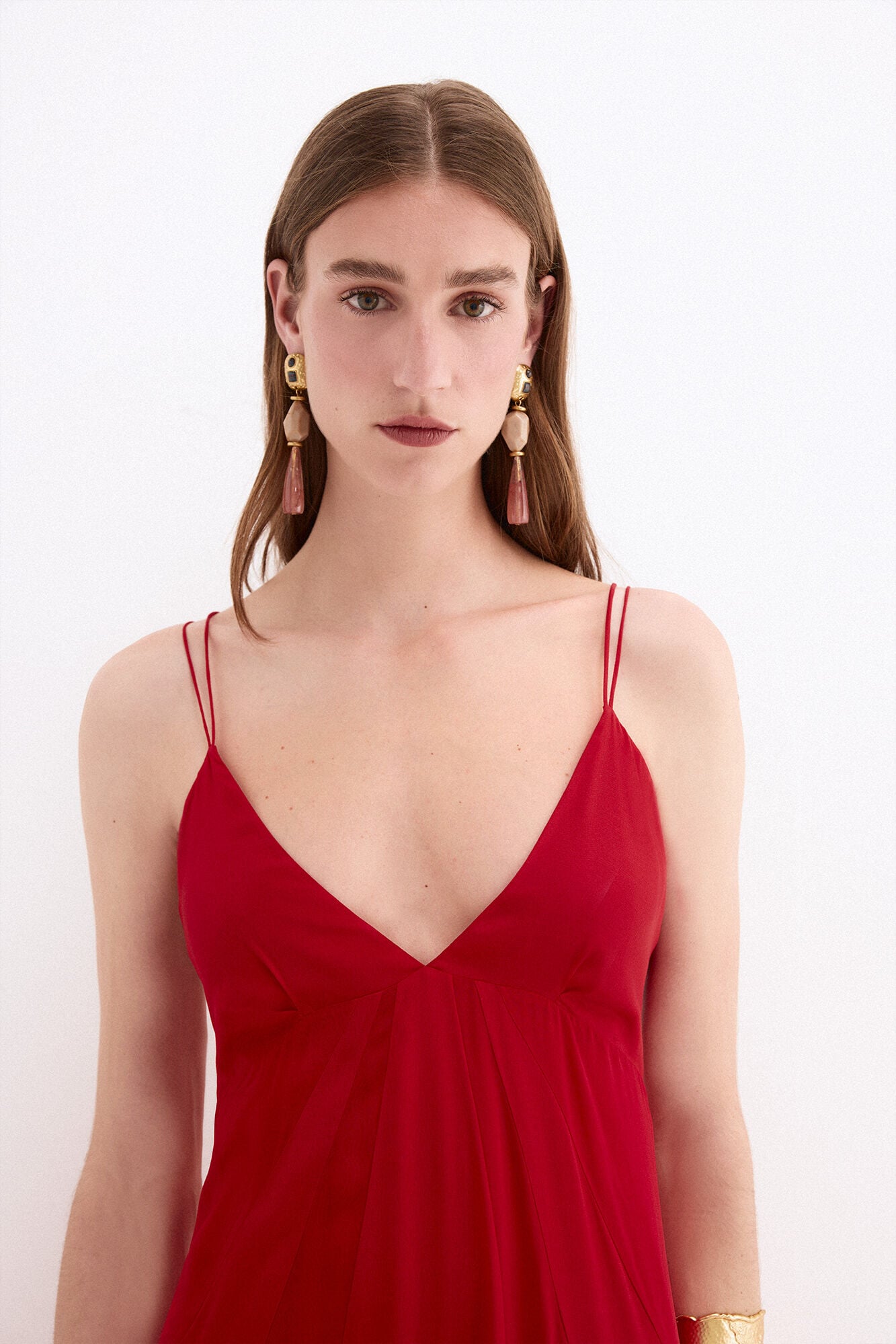 Pedro del Hierro Fluid long dress with straps Red