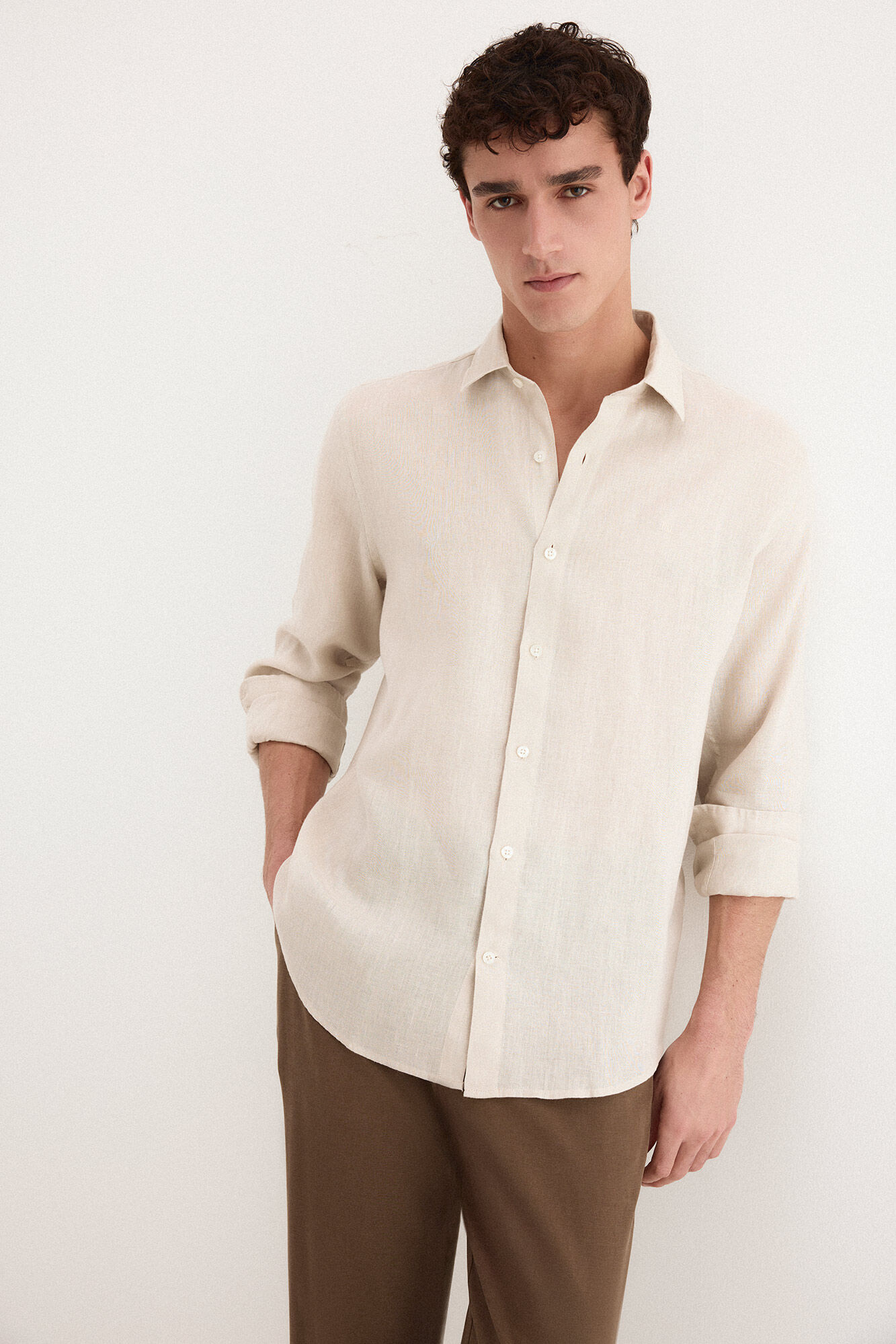Pedro del Hierro Plain linen shirt