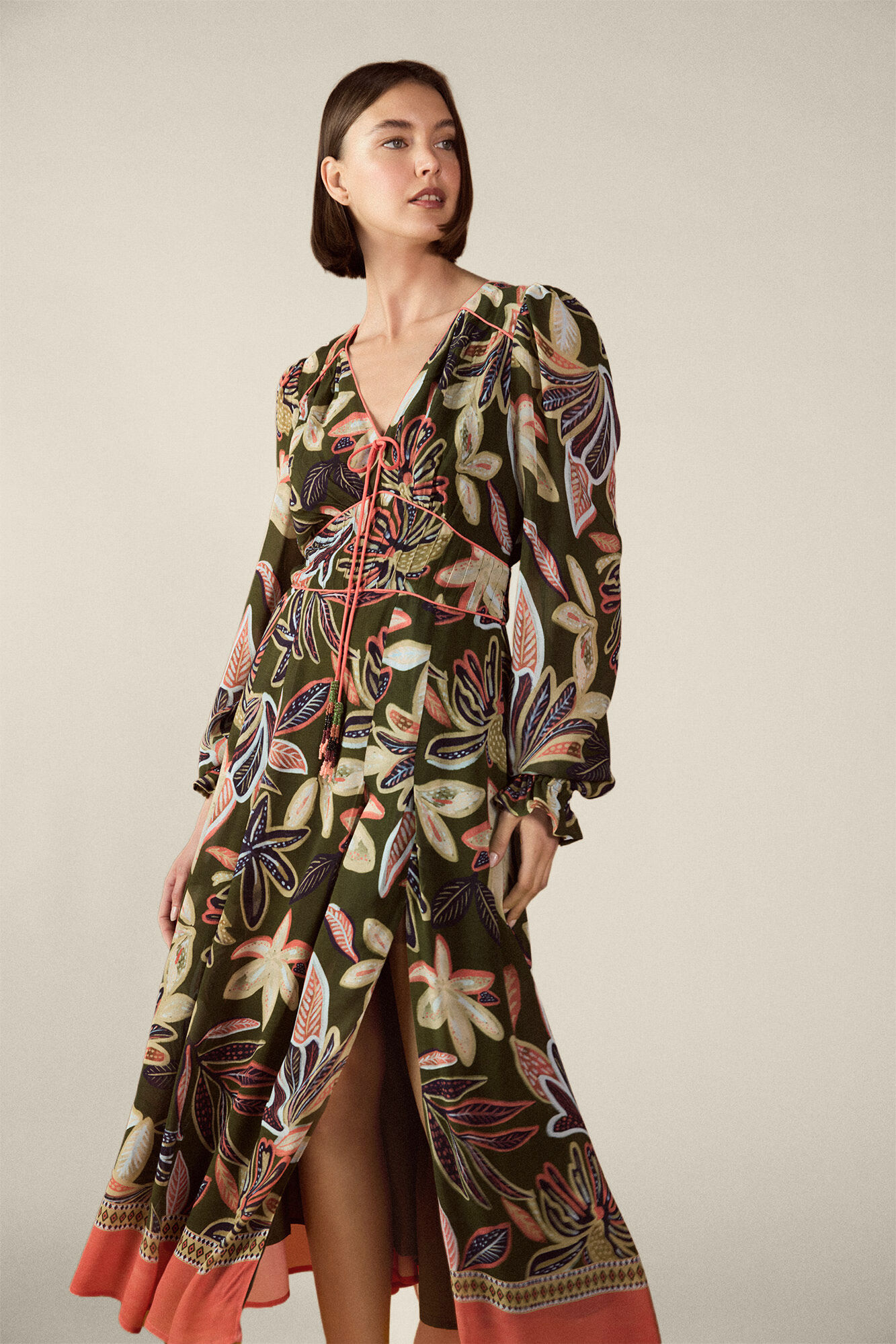 TFP by Tamara Falc&oacute; Border print dress