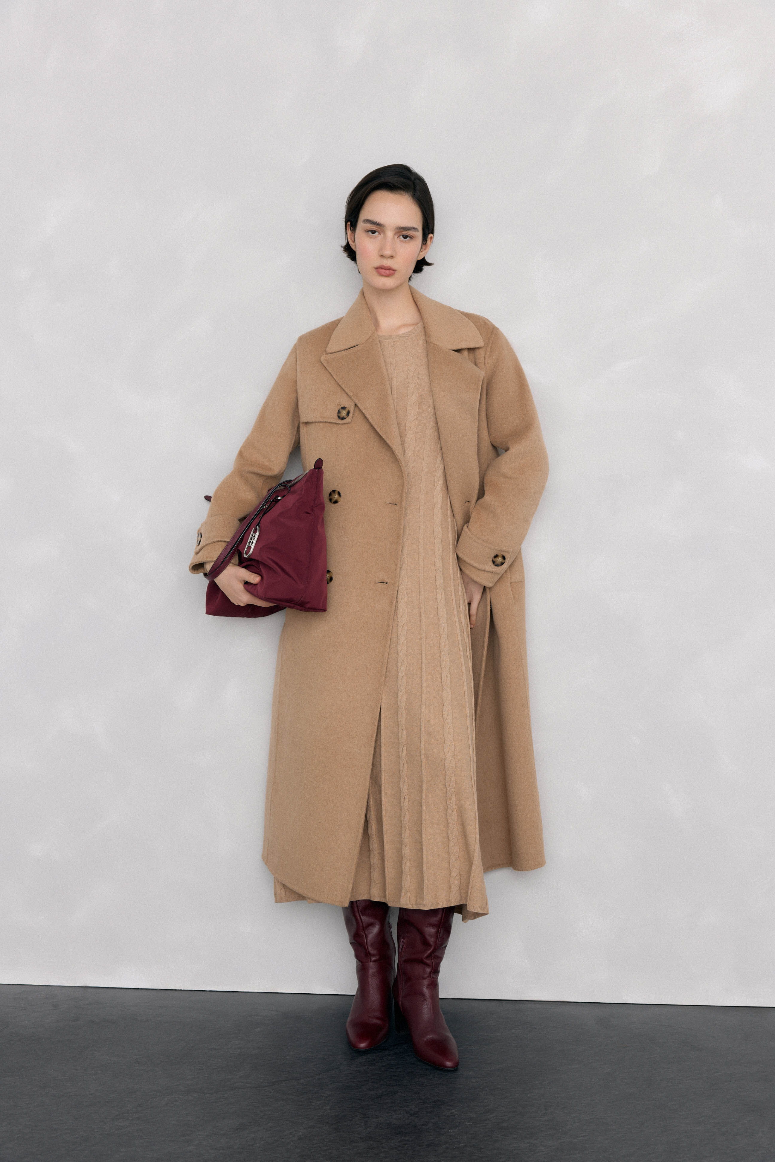 Pedro del Hierro Cross-knit dress Beige