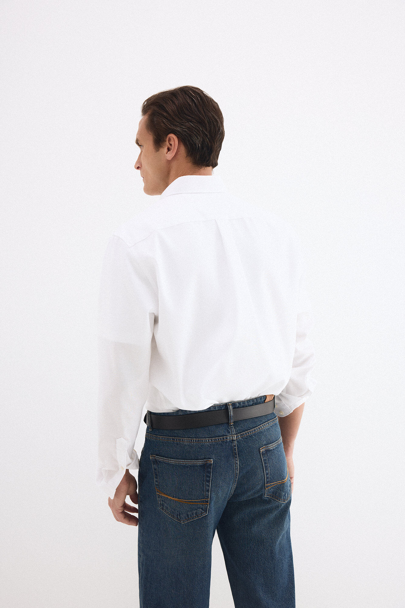 Pedro del Hierro Non-iron plain Oxford shirt White