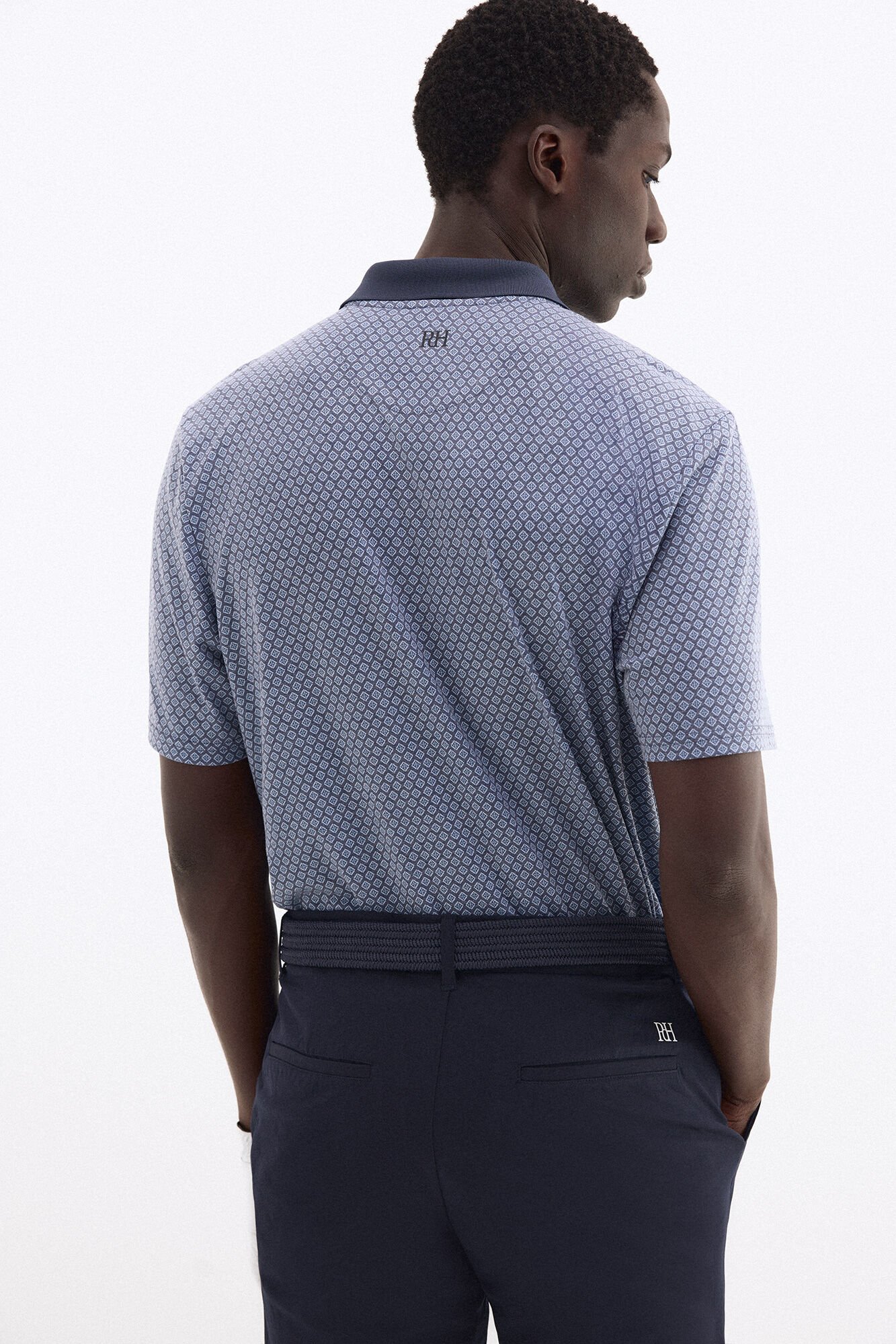 Pedro del Hierro Golf print polo shirt Blue