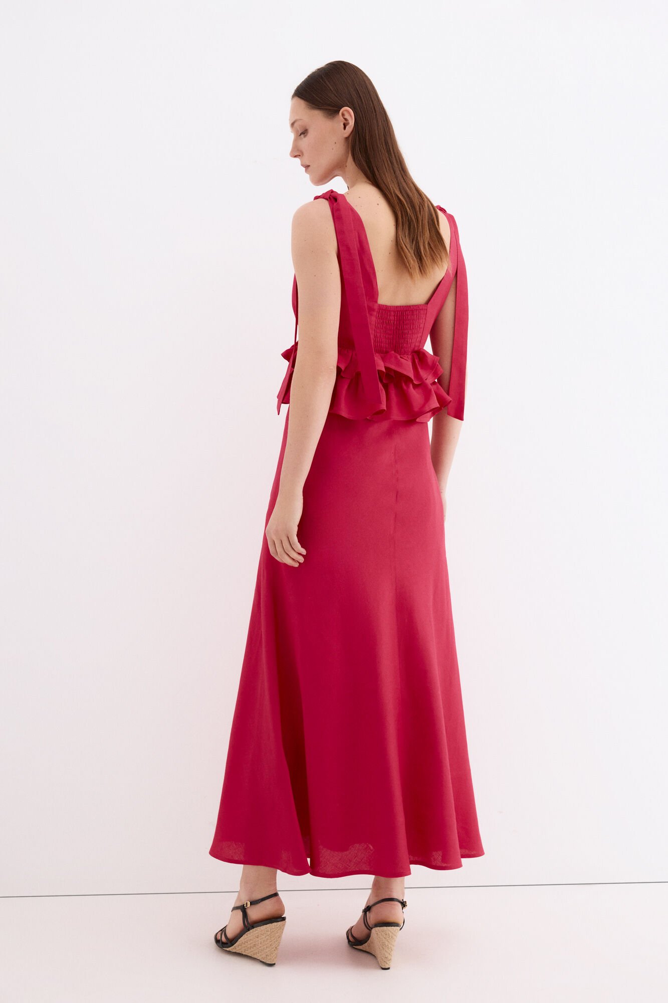 Pedro del Hierro Linen long dress with bow details