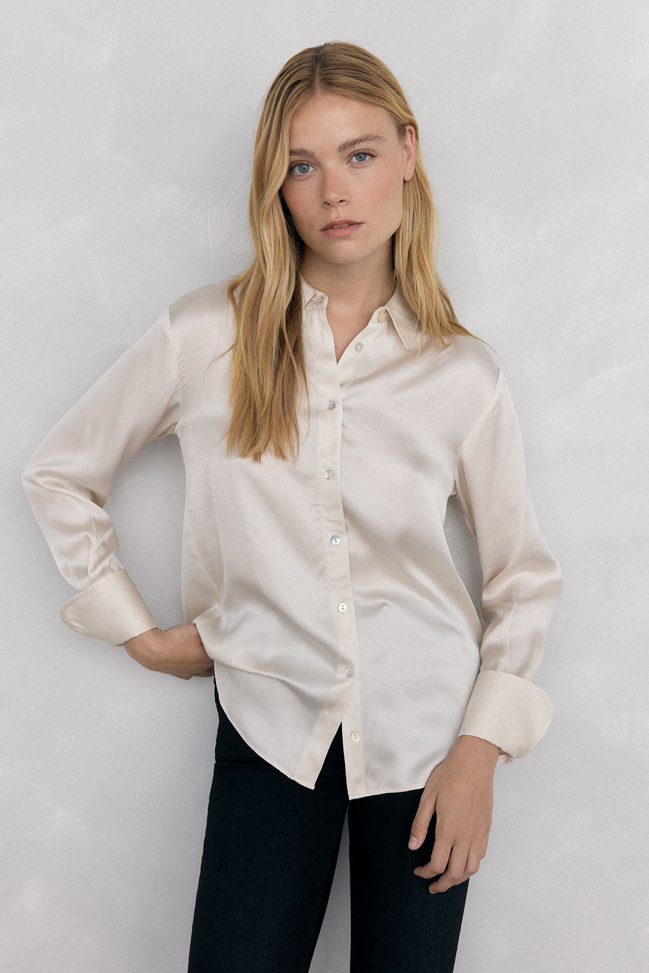 Pedro del Hierro Plain satin shirt