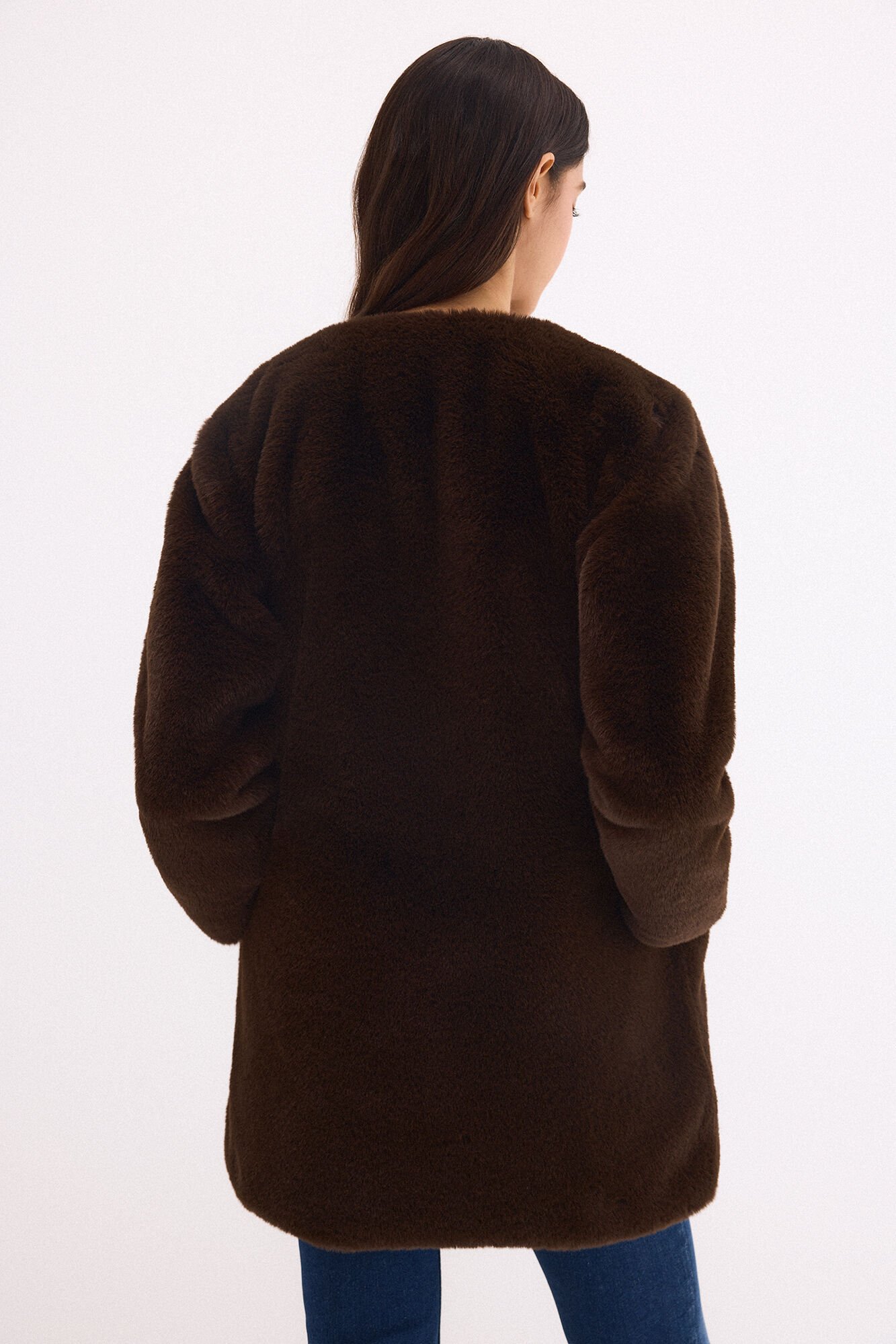 Pedro del Hierro Faux fur coat Brown