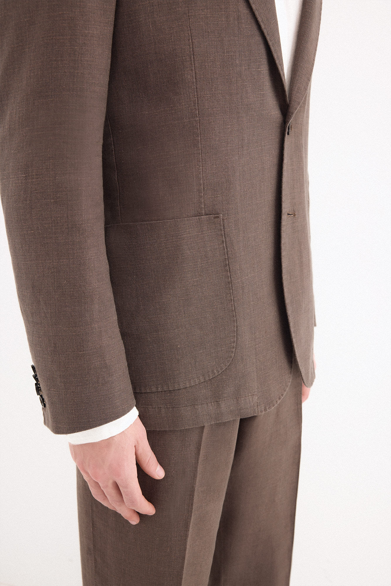 Pedro del Hierro Blazer coordenado em mistura de linho Marrom