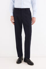 Pedro del Hierro Plain bi-stretch tailored trousers Blue