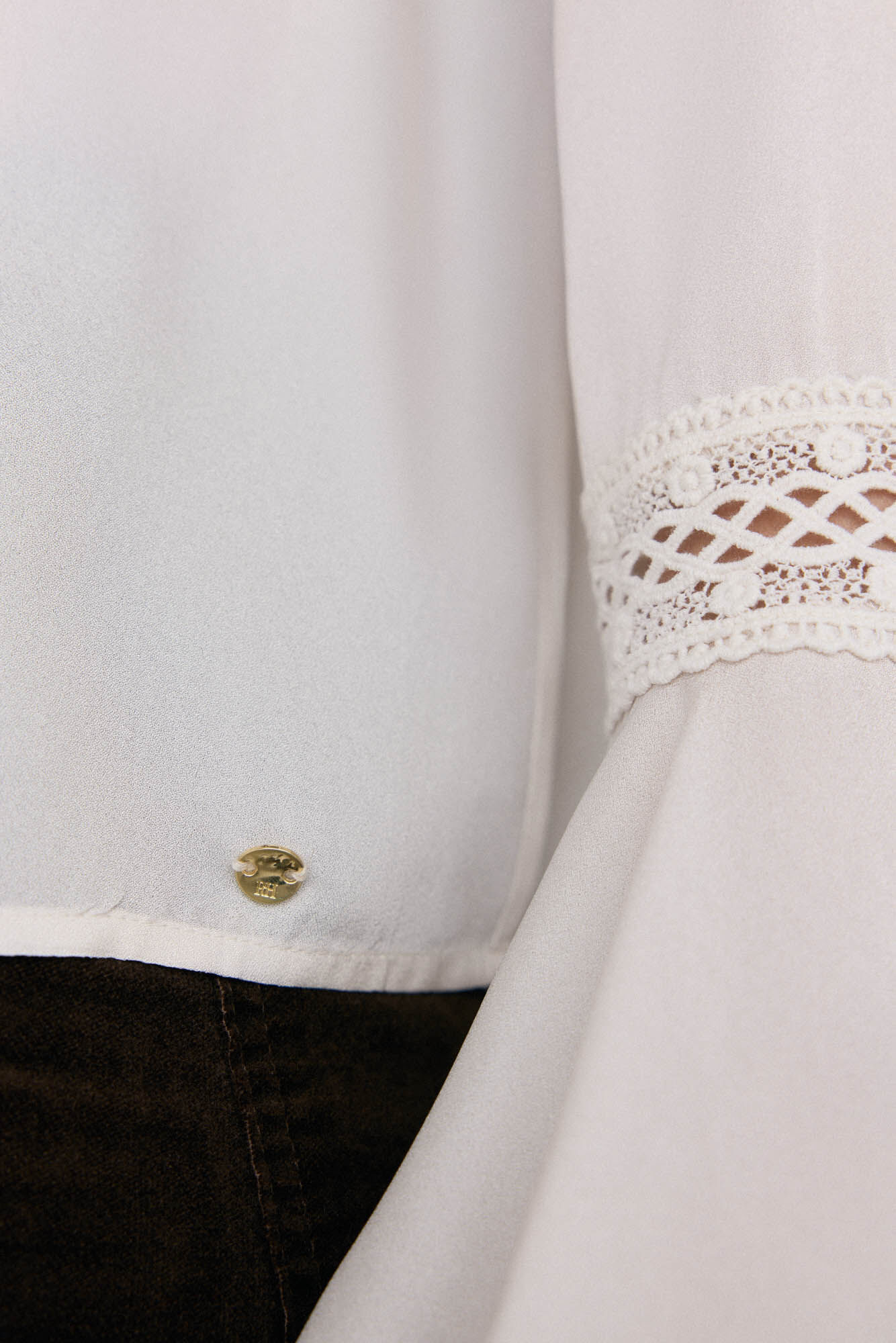 Pedro del Hierro Ruffled lace blouse Ecru