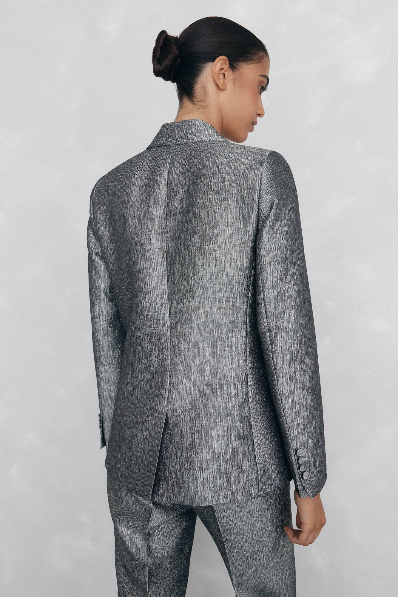 Pedro del Hierro Double-breasted fantasy blazer Grey