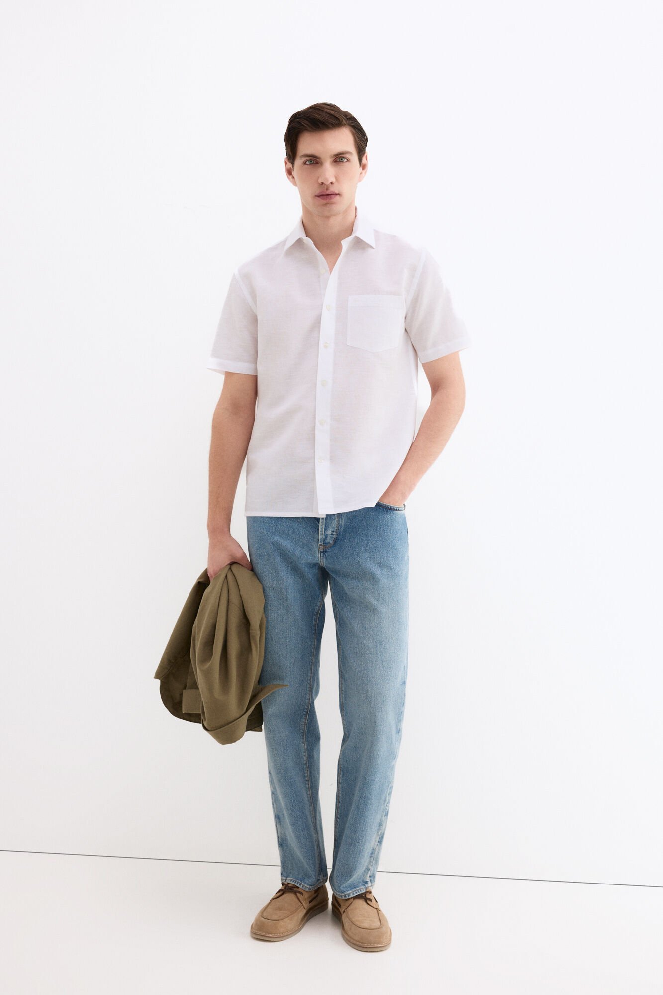 Pedro del Hierro Linen cotton plain shirt