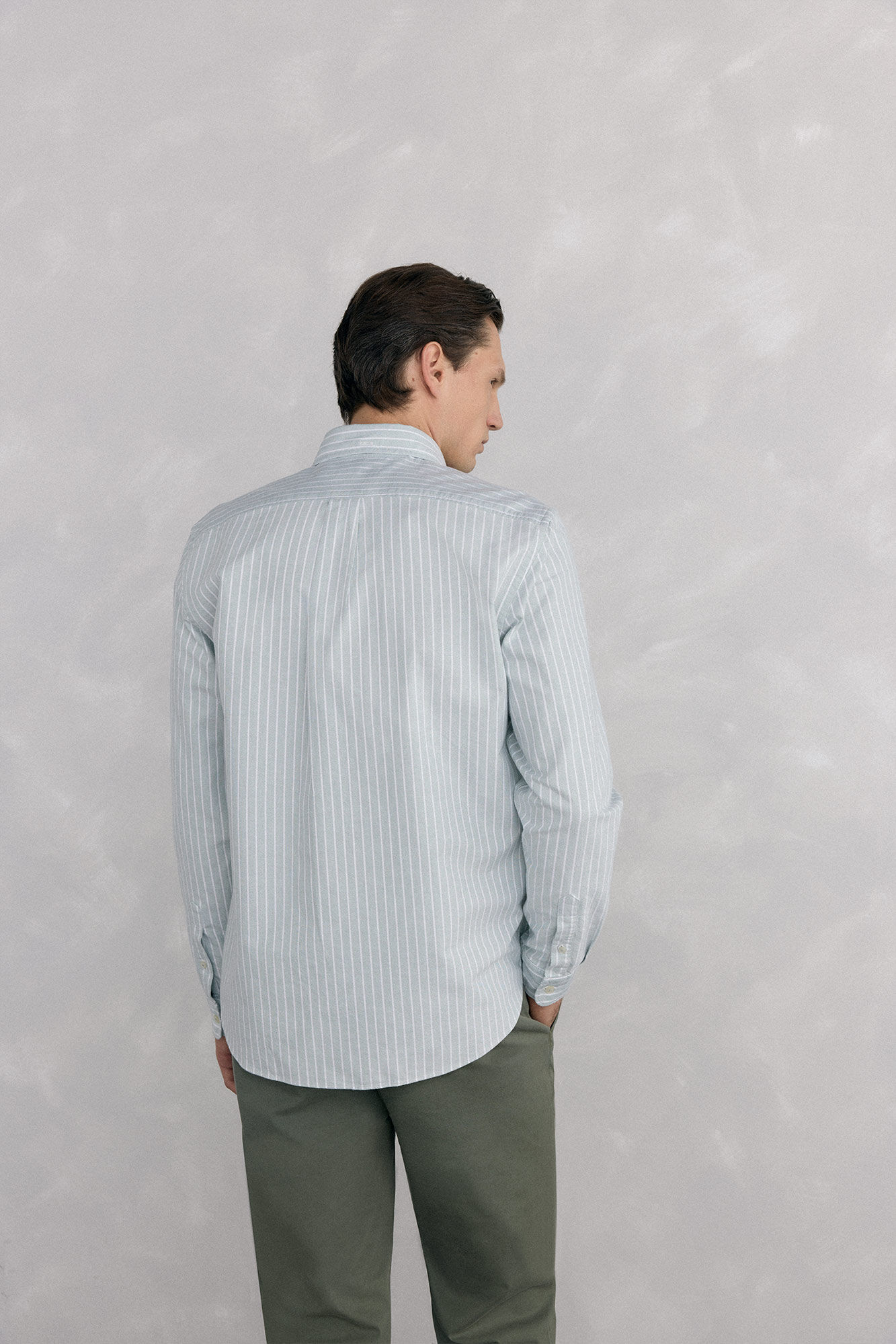 Pedro del Hierro Camisa ic&oacute;nica oxford &agrave;s riscas Verde