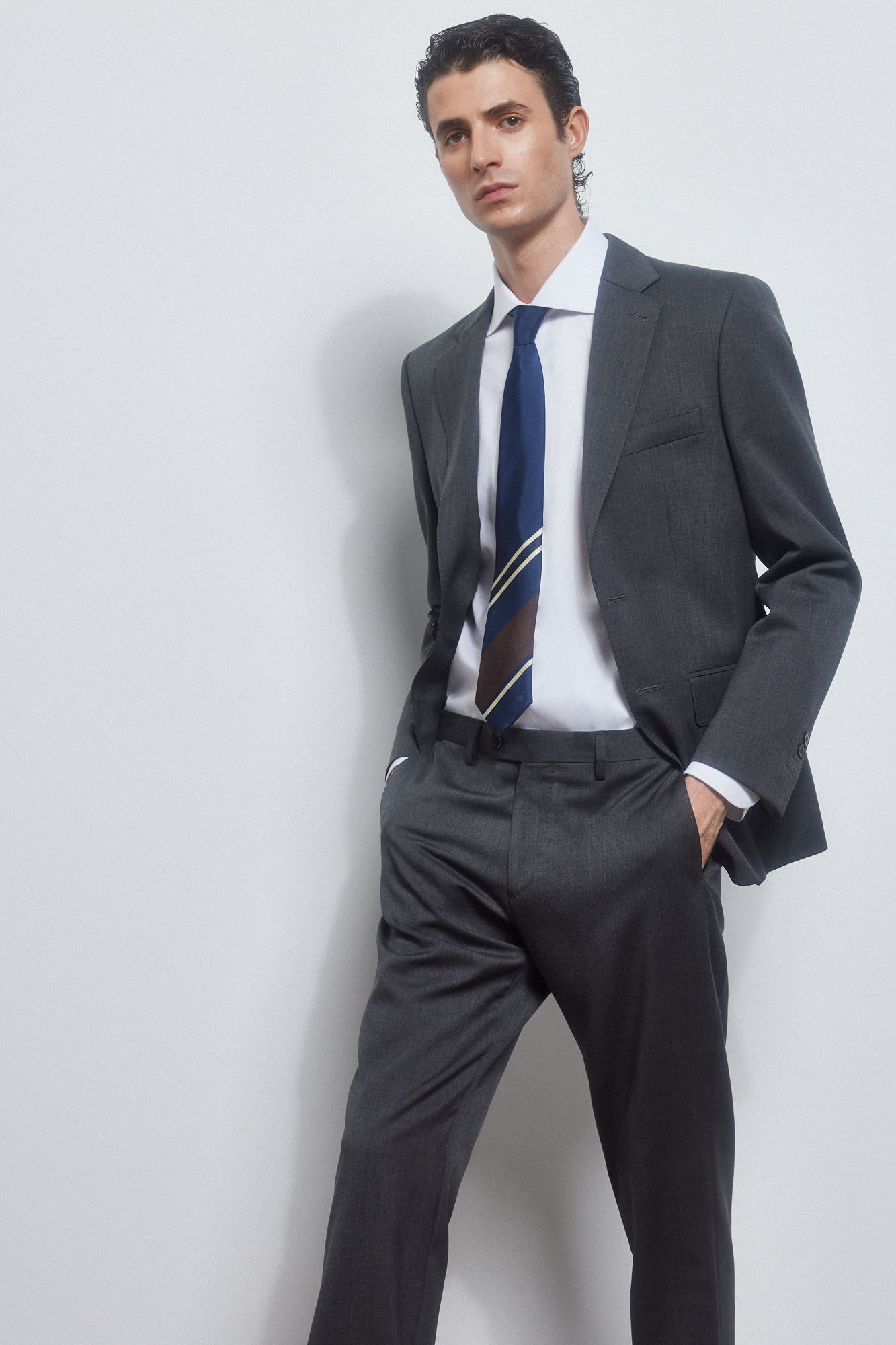 Pedro del Hierro Plain non-iron + stain-resistant dress shirt White