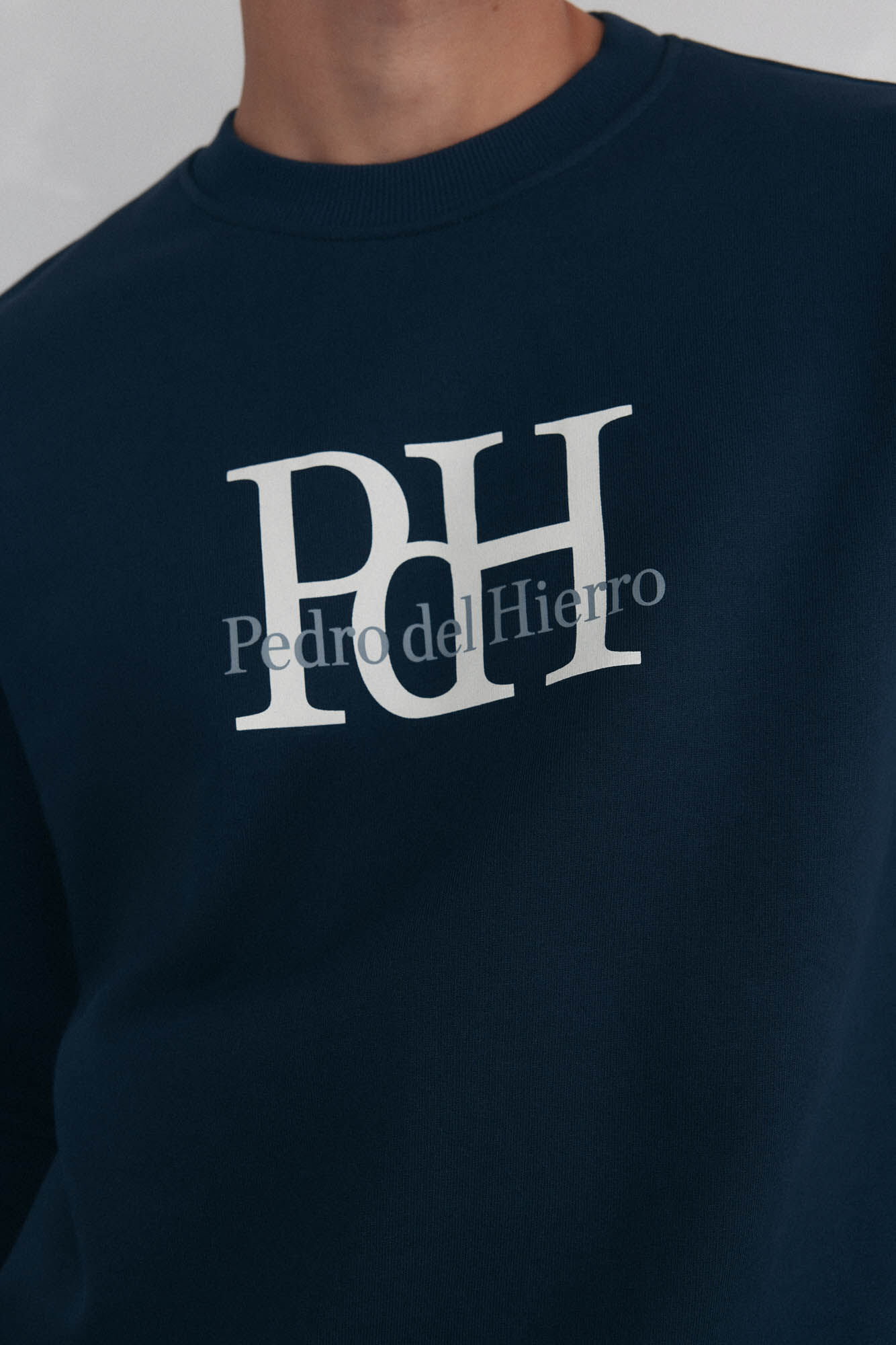 Pedro del Hierro Big logo crew neck sweatshirt Blue