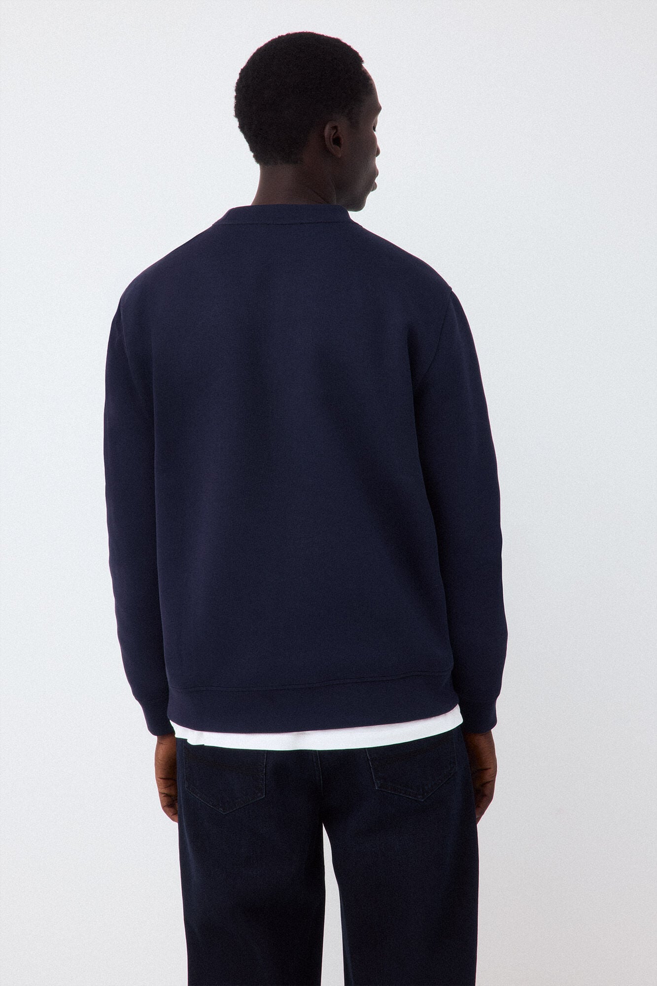 Pedro del Hierro Neoprene crew neck sweatshirt Blue