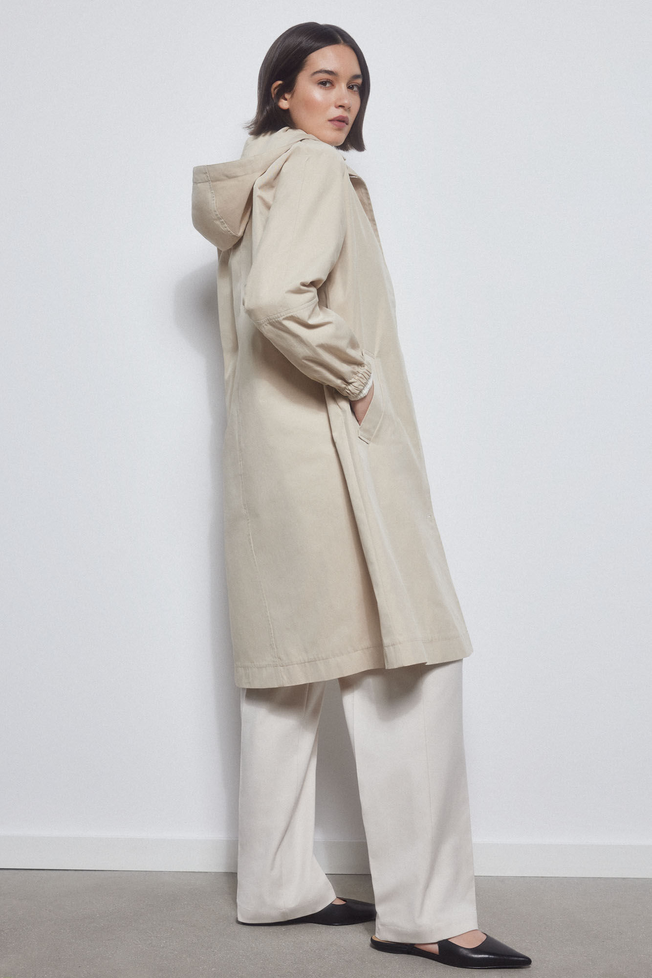 Pedro del Hierro Parka algodon capucha Beige