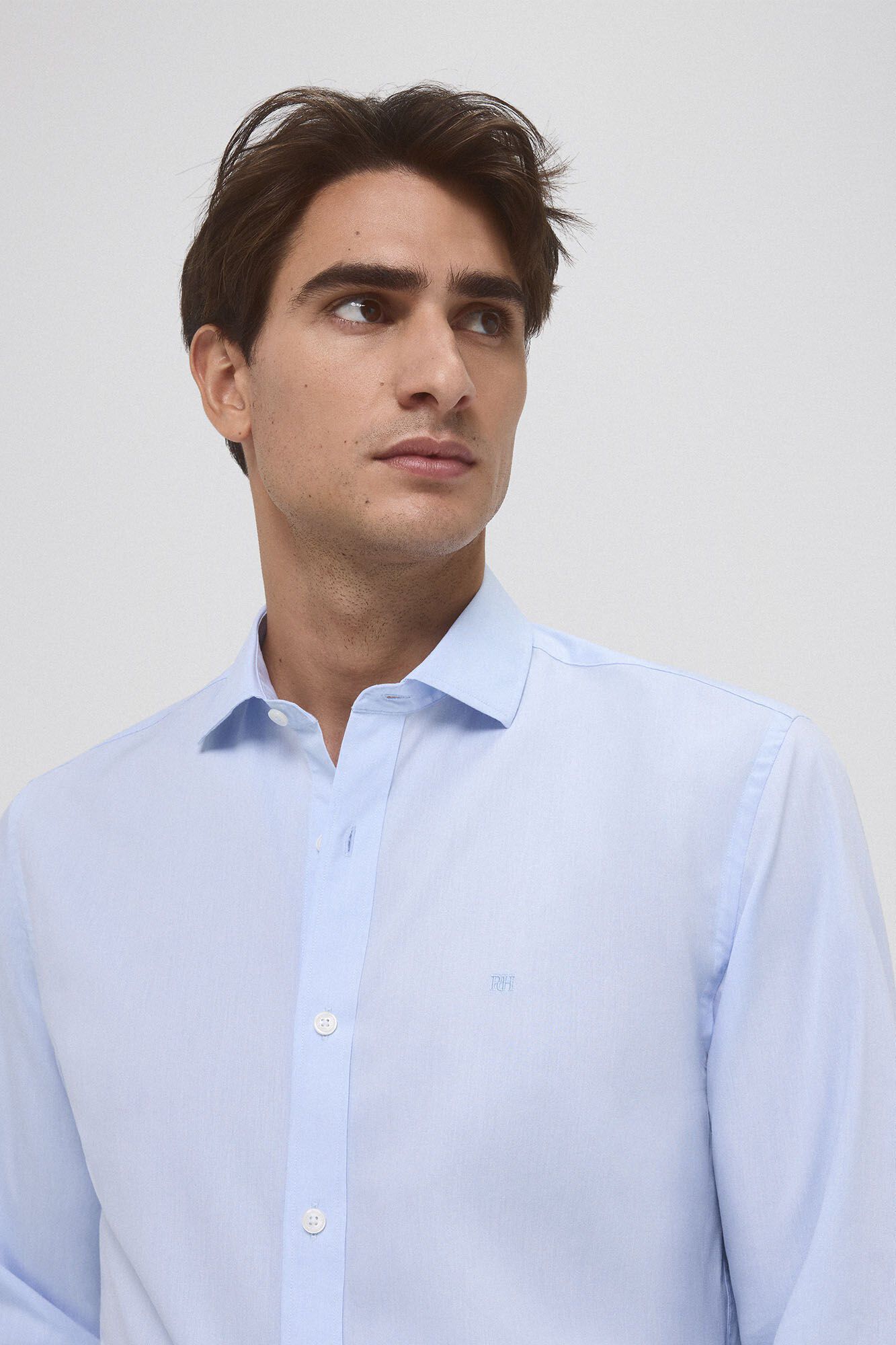 Pedro del Hierro Wrinkle free structured shirt Blue