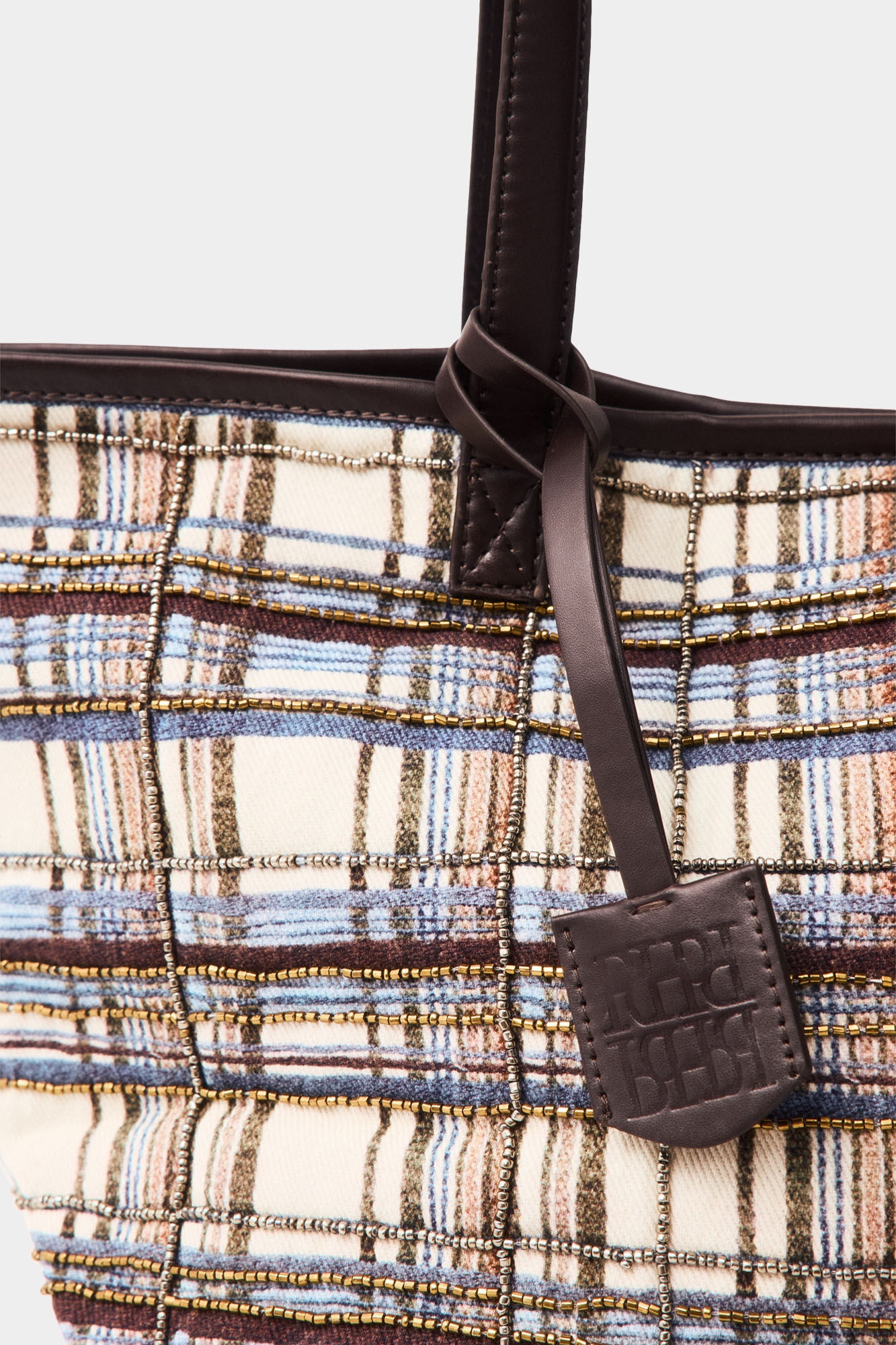 Pedro del Hierro Plaid shopper bag Blue
