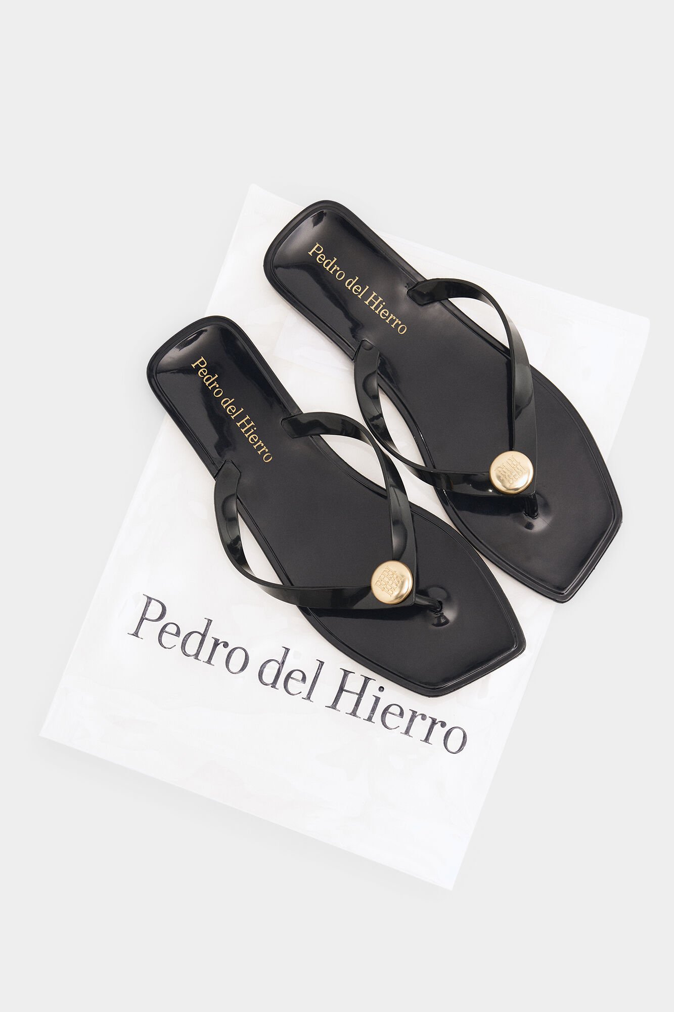 Pedro del Hierro Logo flip flop Black