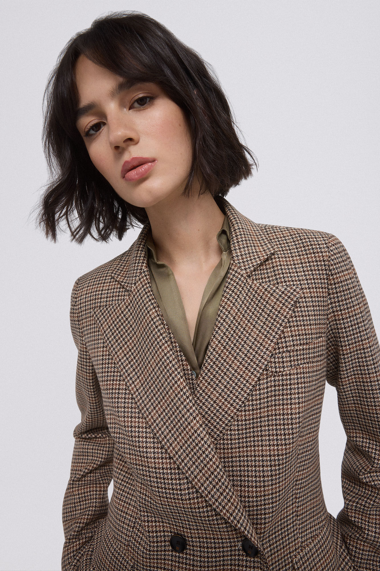 Pedro del Hierro Houndstooth suit blazer Brown