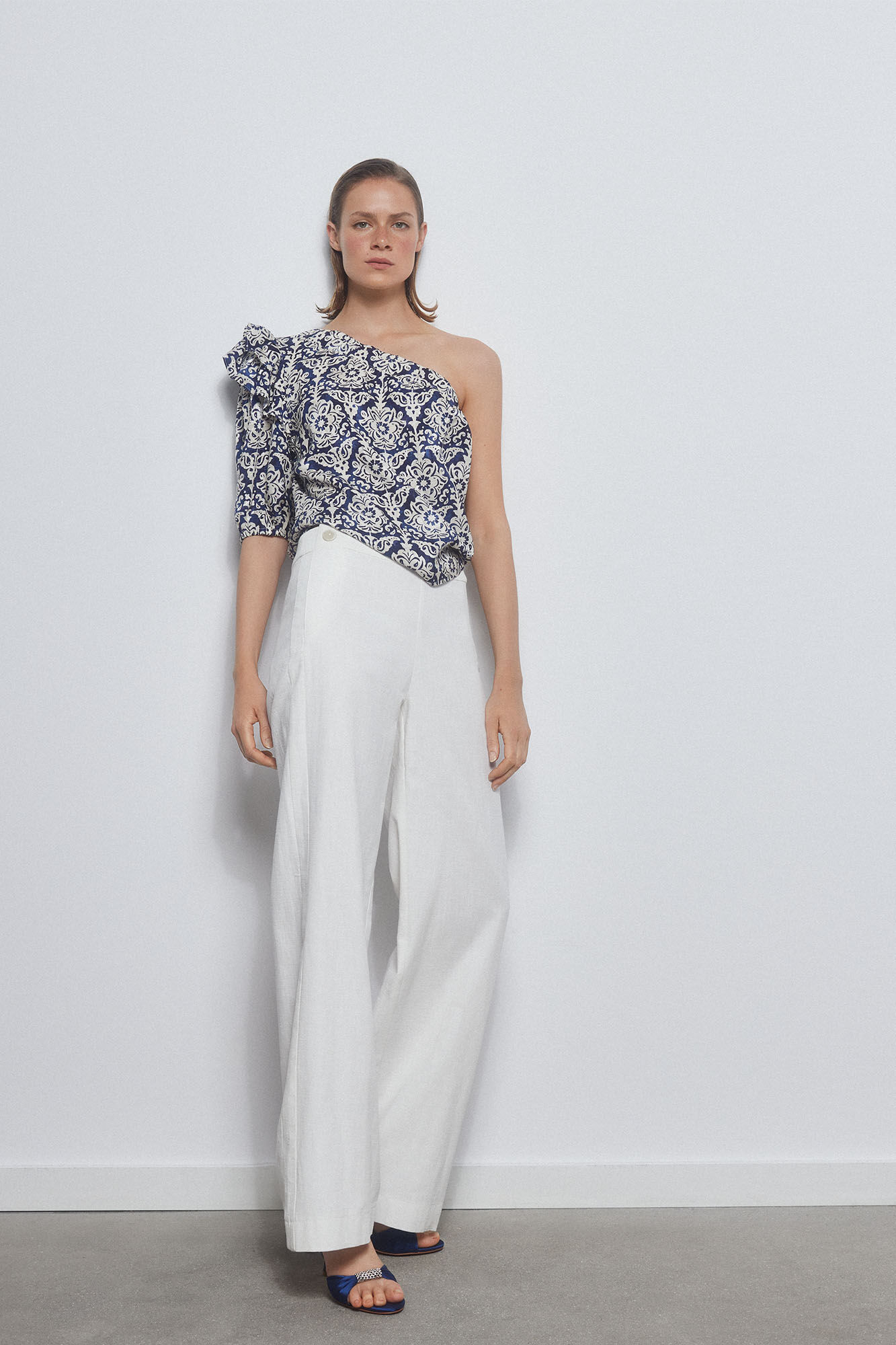 Pedro del Hierro Printed asymmetric top Grey