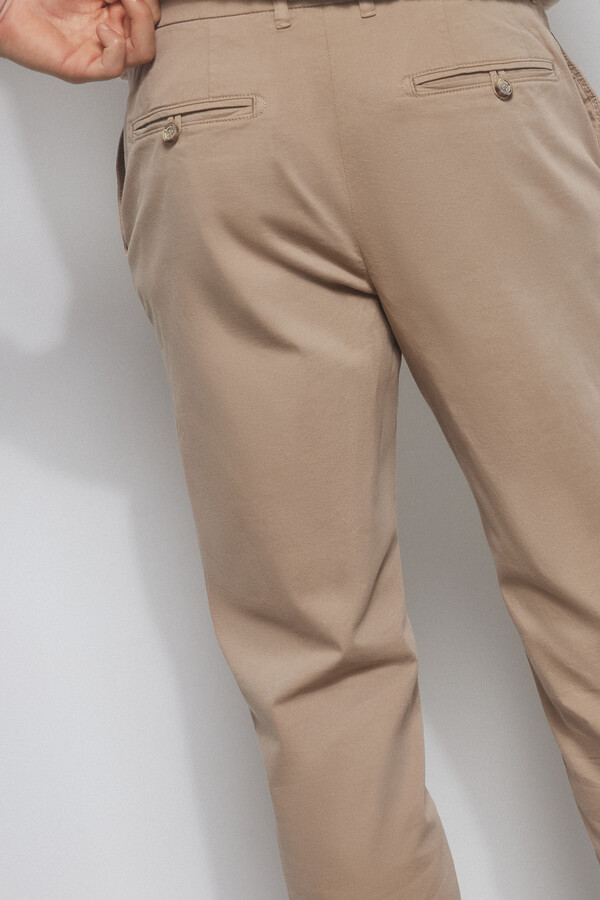 Pedro del Hierro Premium flex slim fit chino trousers Beige
