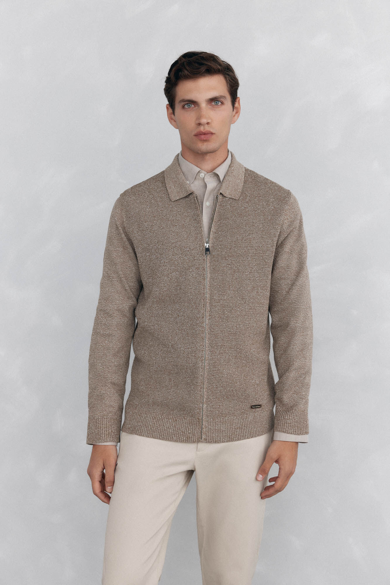 Pedro del Hierro Twisted zip zip fastening Beige