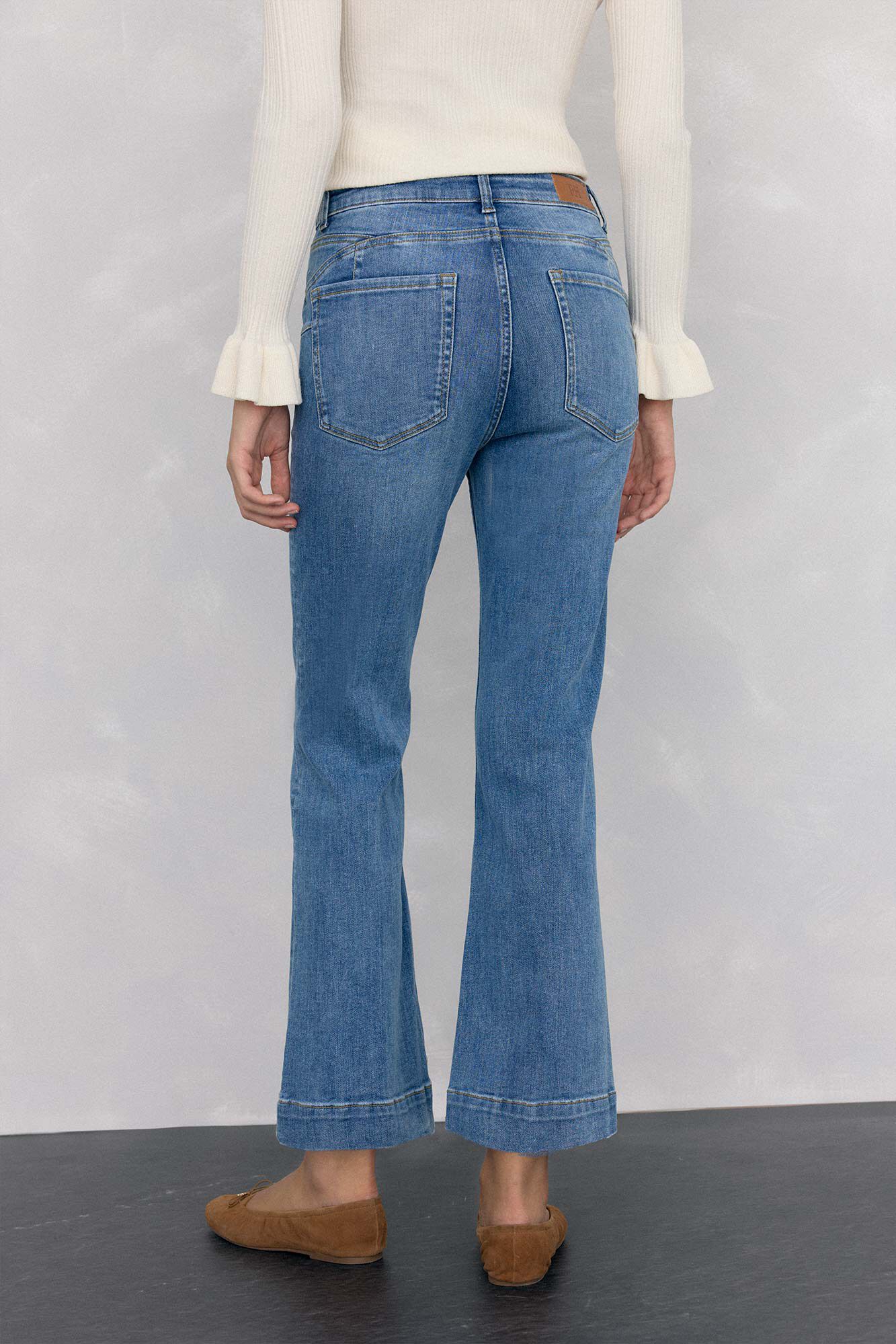 Pedro del Hierro Push-up flared cropped jeans Blue